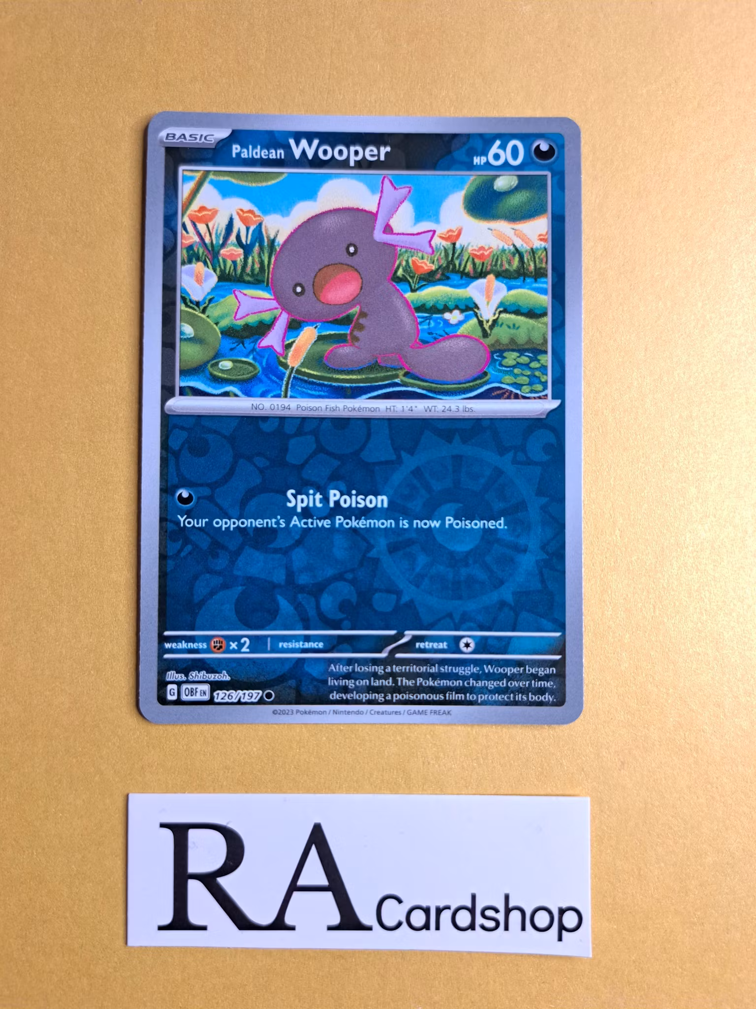 Paldean Wooper Reverse Holo Common 126/197 Obsidian Flames Pokemon
