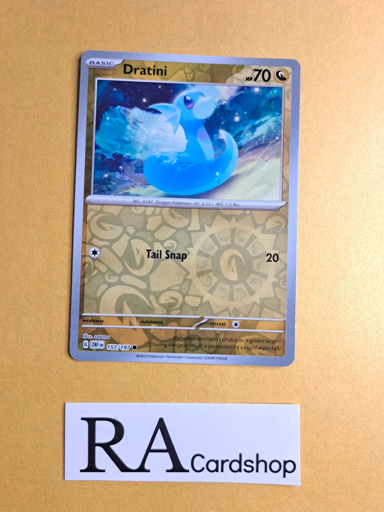 Dratini Reverse Holo Common 157/197 Obsidian Flames Pokemon