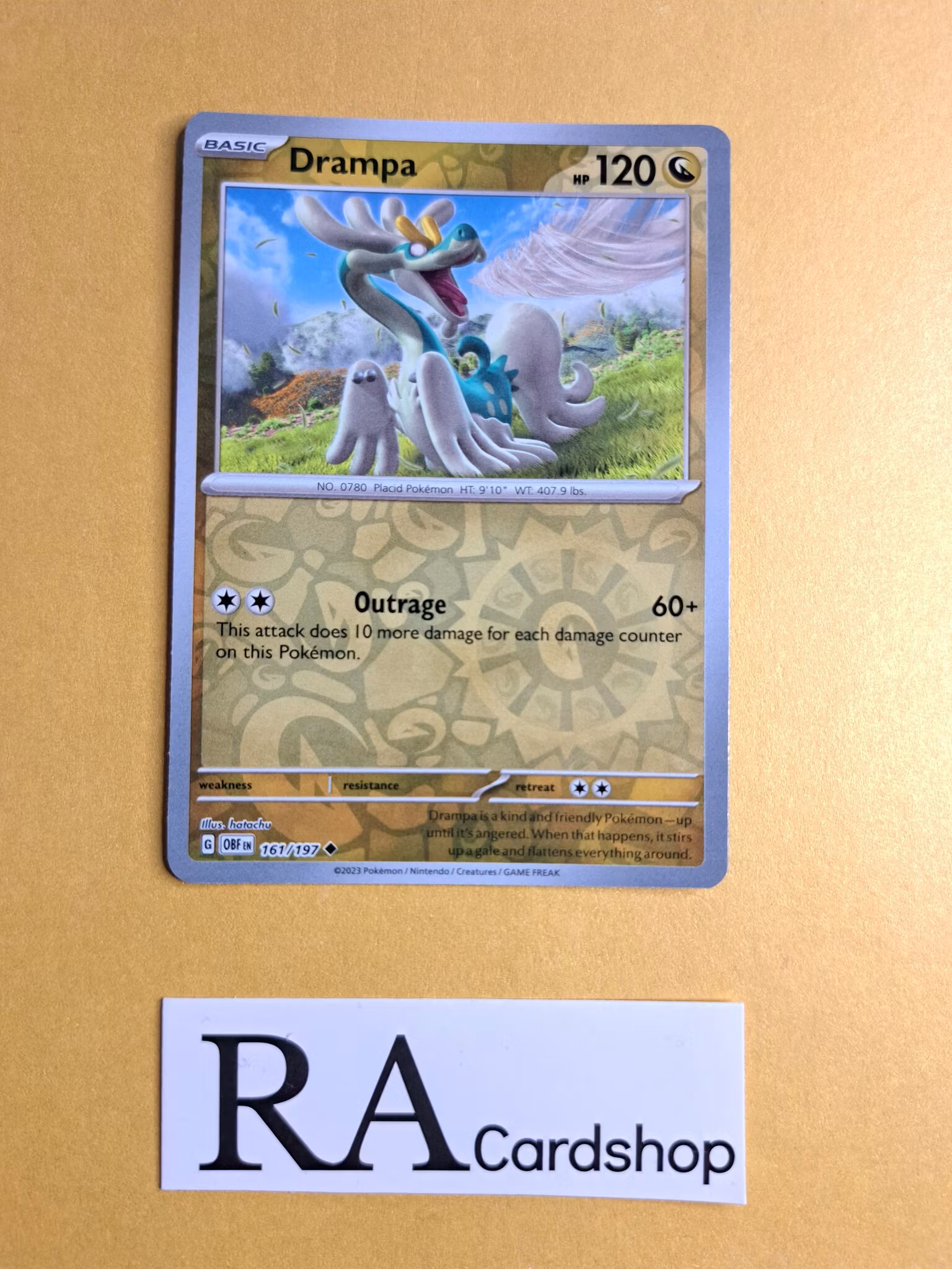 Drampa Reverse Holo Uncommon 161/197 Obsidian Flames Pokemon