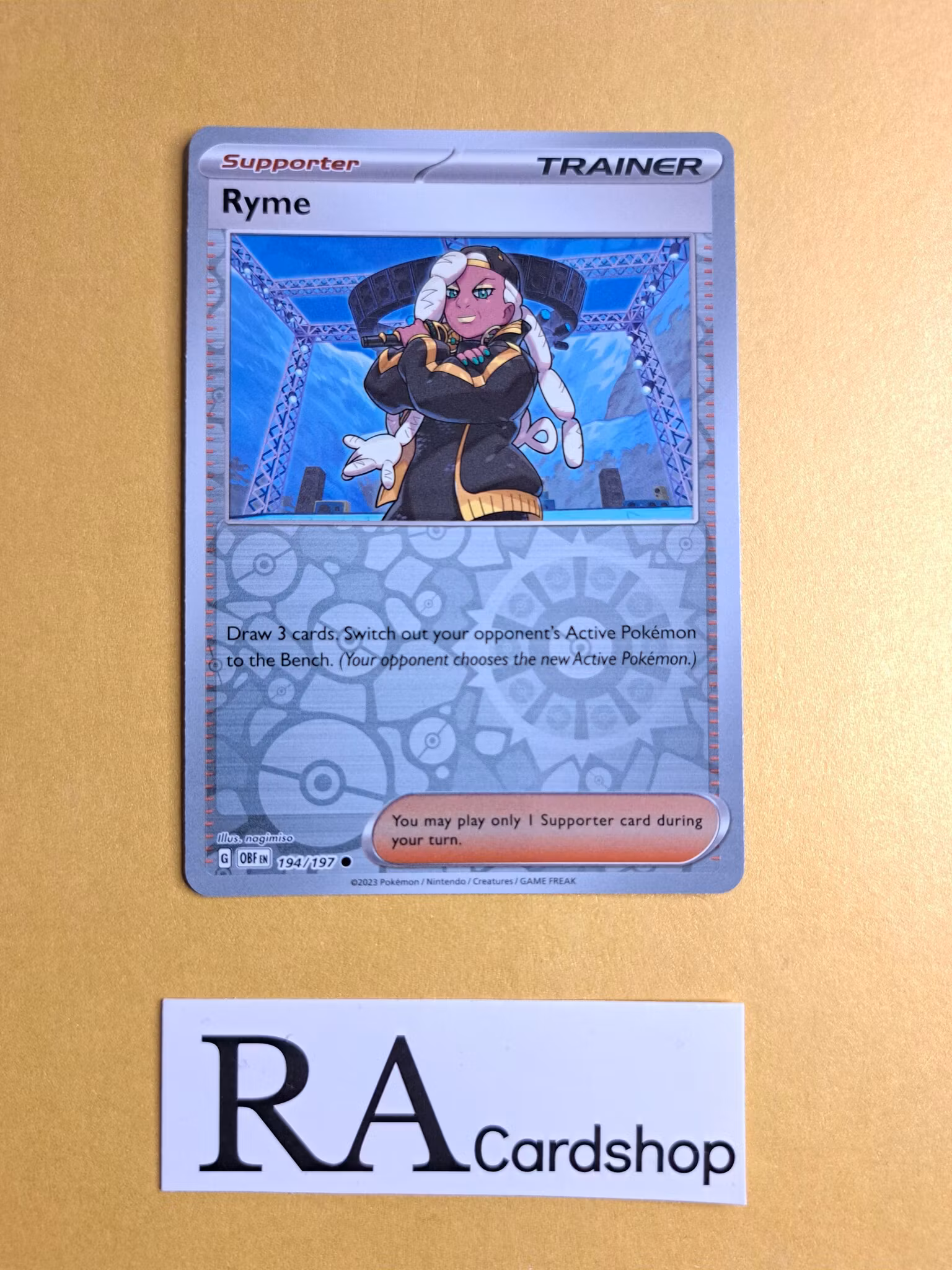 Ryme Reverse Holo Uncommon 194/197 Obsidian Flames Pokemon