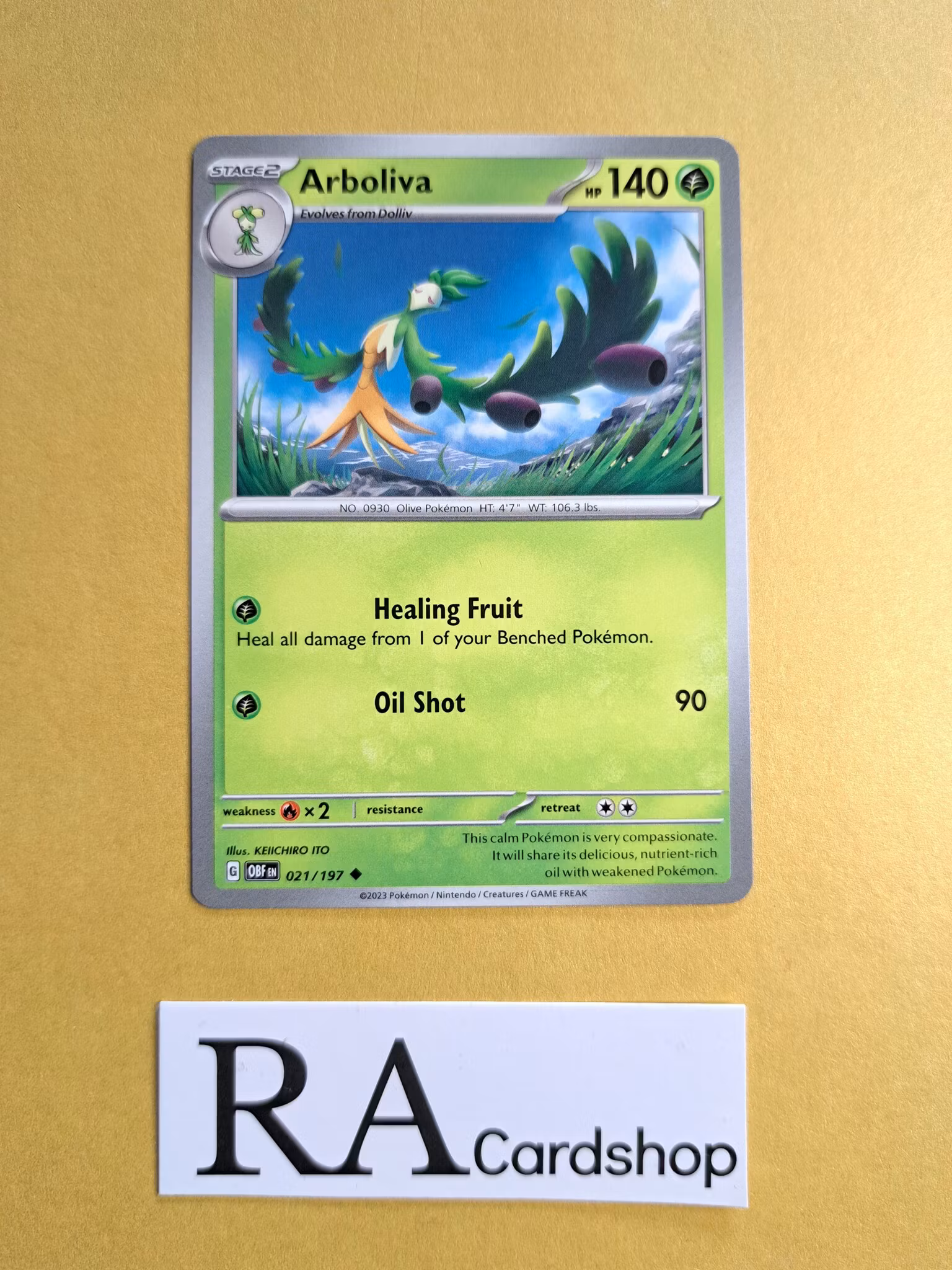 Arboliva Uncommon 021/197 Obsidian Flames Pokemon