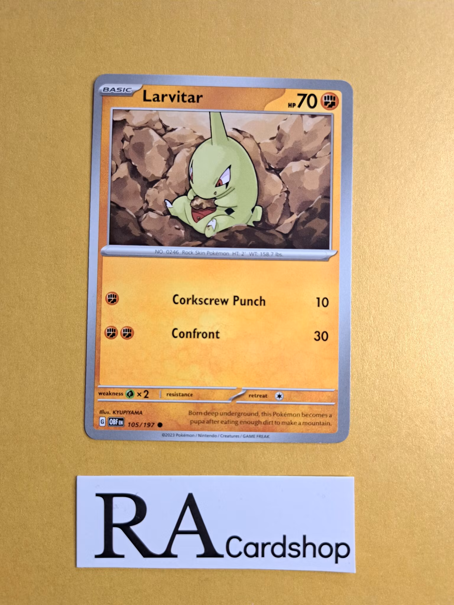 Larvitar Common 105/197 Obsidian Flames Pokemon