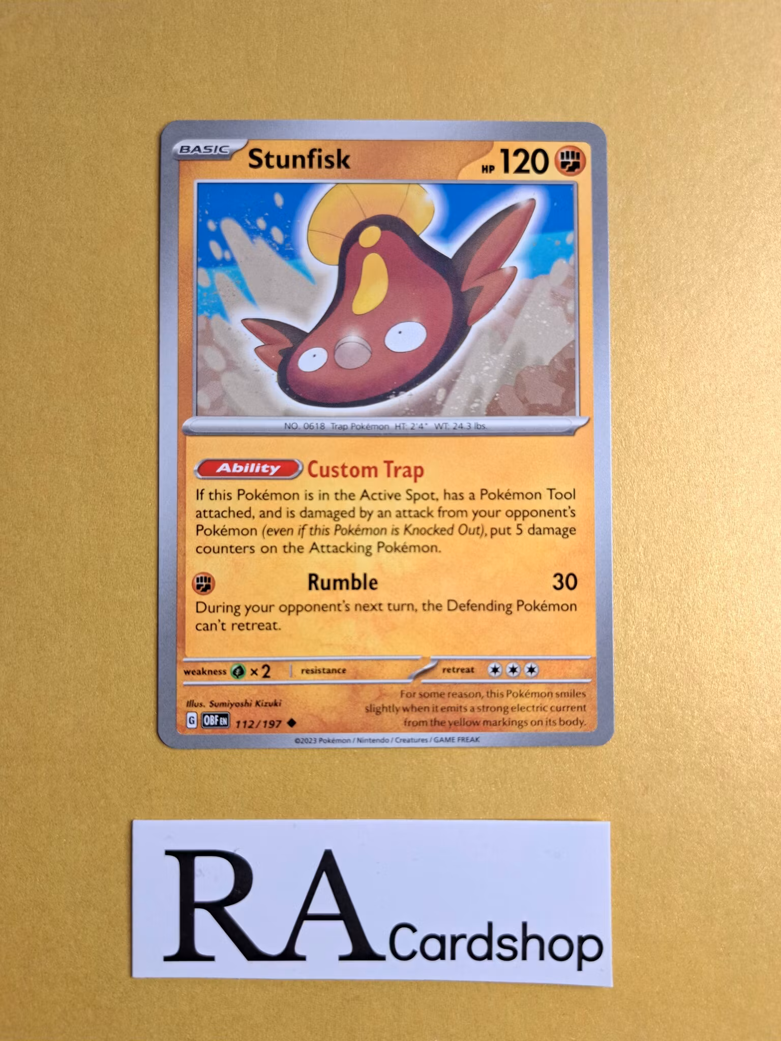 Stunfisk Uncommon 112/197 Obsidian Flames Pokemon