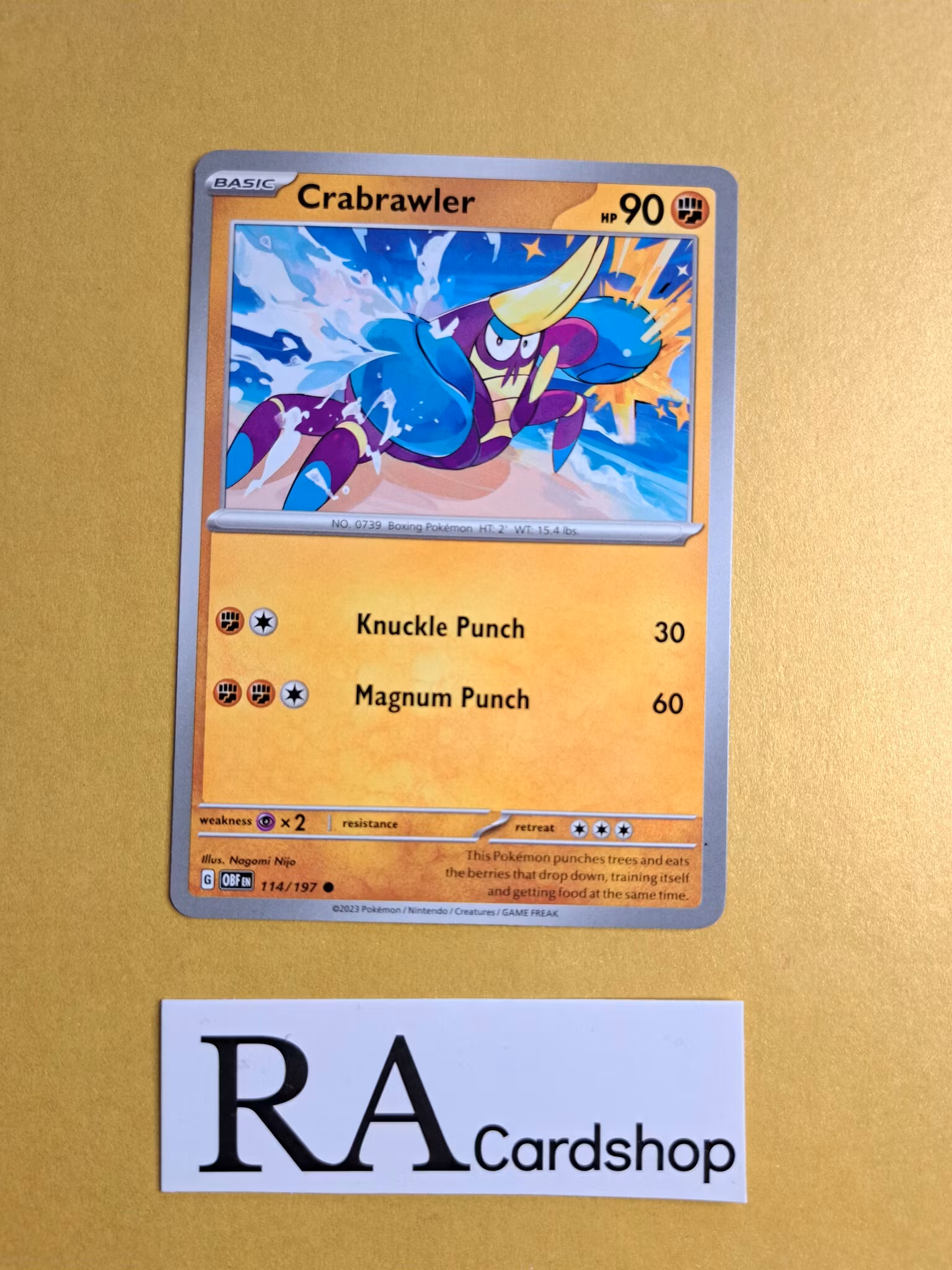 Crabrawler Common 114/197 Obsidian Flames Pokemon