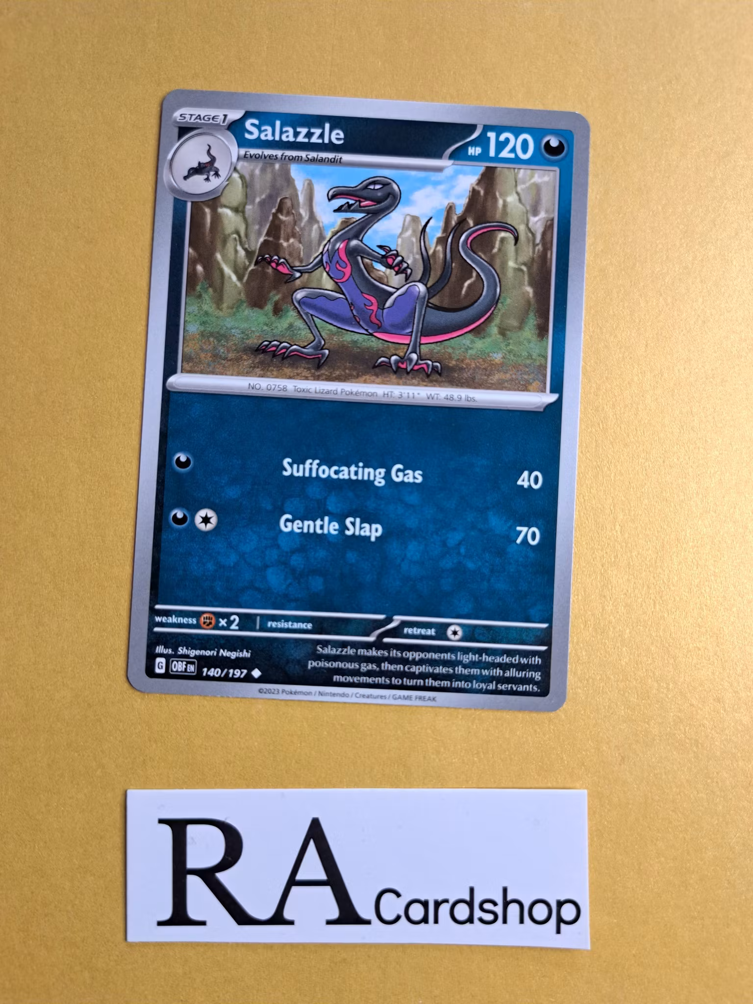Salazzle Uncommon 140/197 Obsidian Flames Pokemon