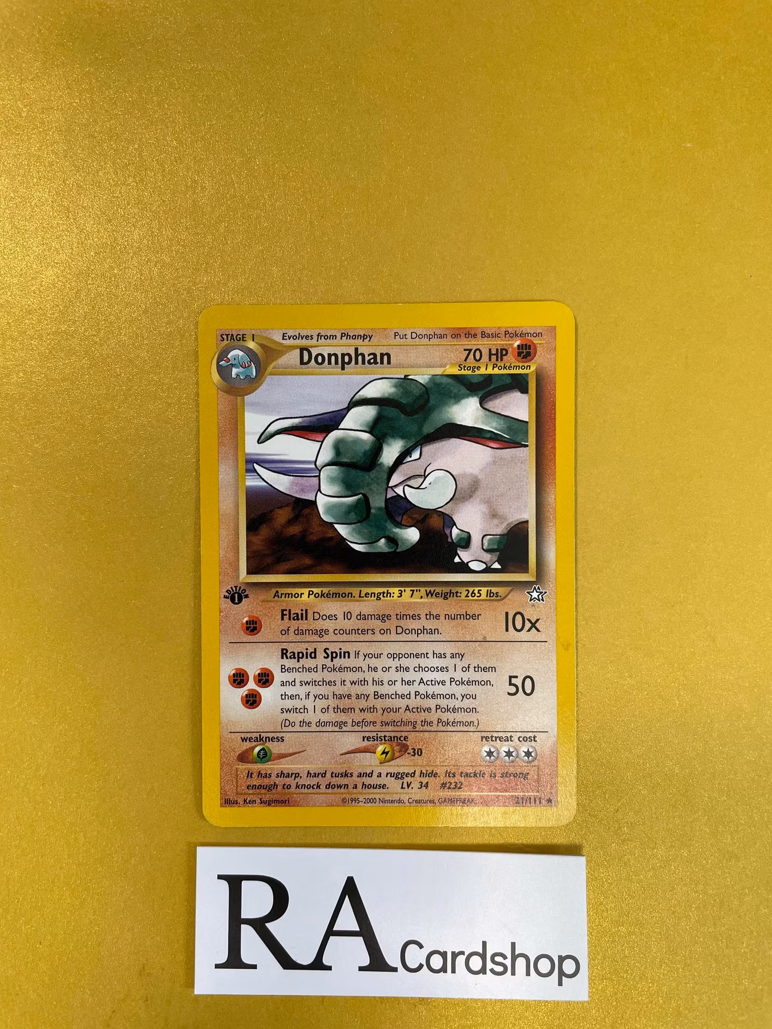 Donphan Rare 1st Edition (2) 21/111 Neo Genesis Pokemon