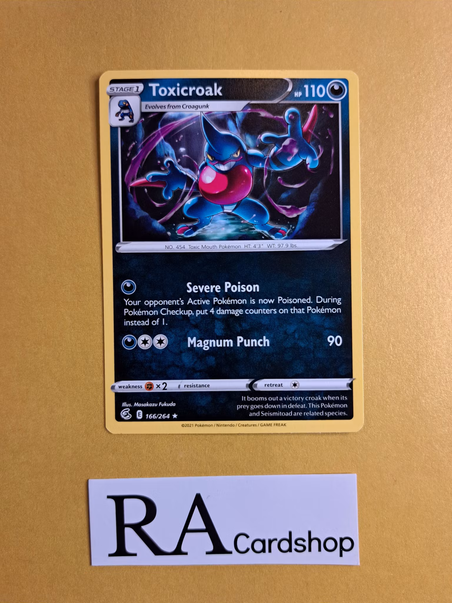 Toxicroak Rare 166/264 Fusion Strike Pokemon