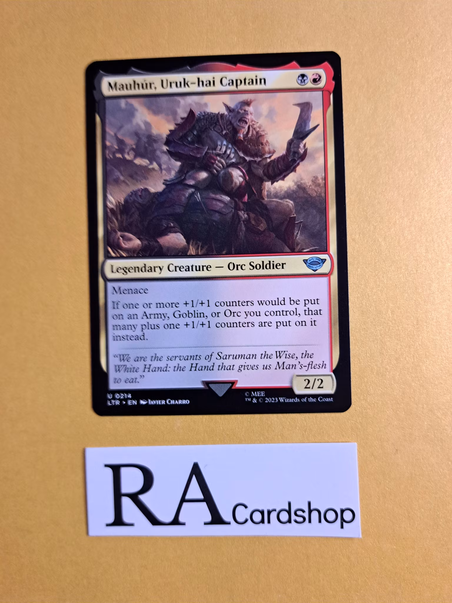 Mauhur Uruk-hai Captain Uncommon 214 The Lord of the Rings Tales of Middle-earth Magic the Gathering