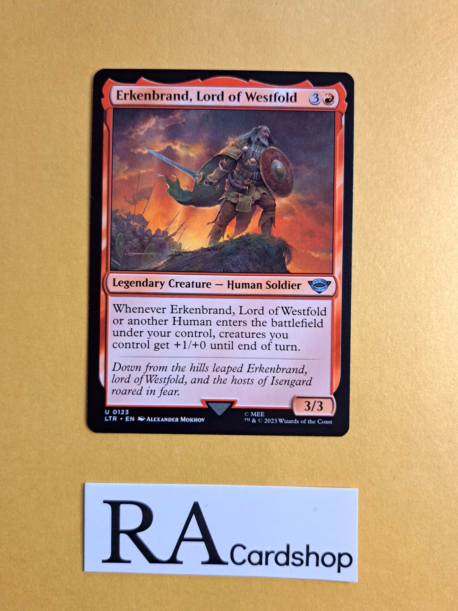 Erkenbrand Lord of Westfold Uncommon 123 The Lord of the Rings Tales of Middle-earth Magic the Gathering