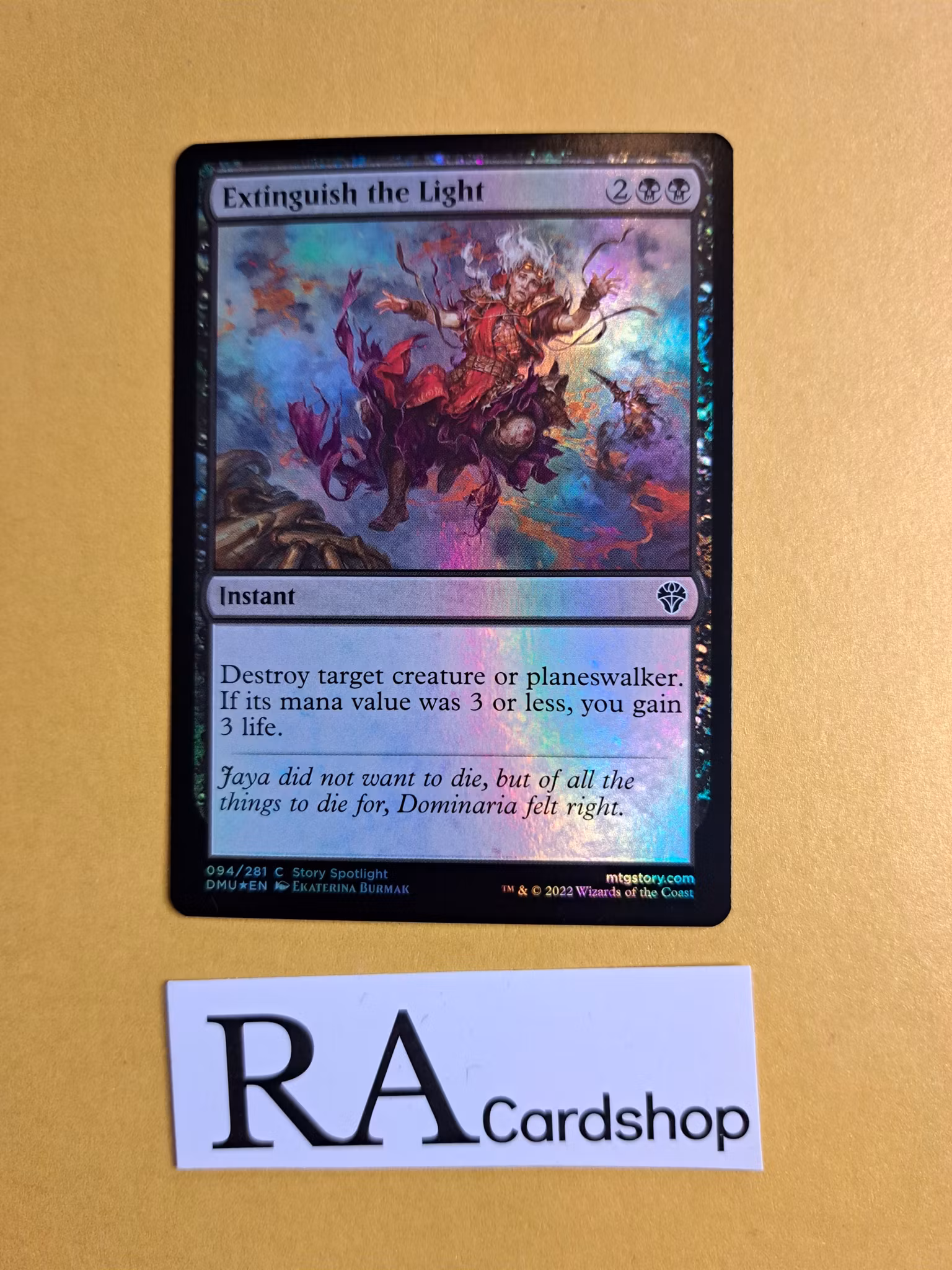 Extinguish the Light Common Foil 094/281 Dominaria United (DMU) Magic the Gathering