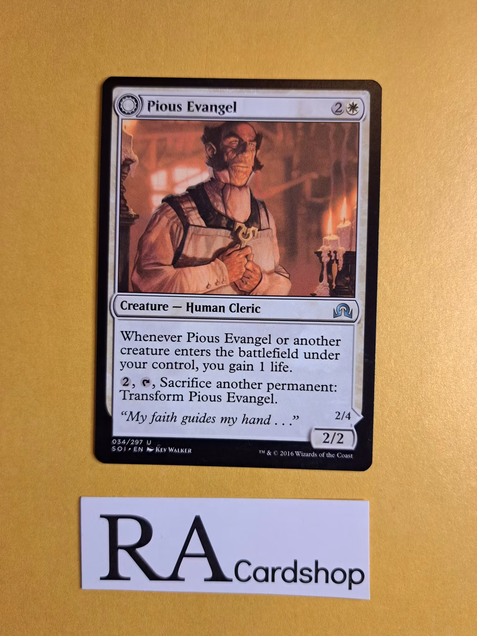 Pious Evangel / Wayward Disicple Uncommon 034/297 Shadows Over Innistrad Magic the Gathering