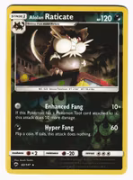 Alolan Raticate Reverse Holo Rare 82/147 Burning Shadows Pokemon