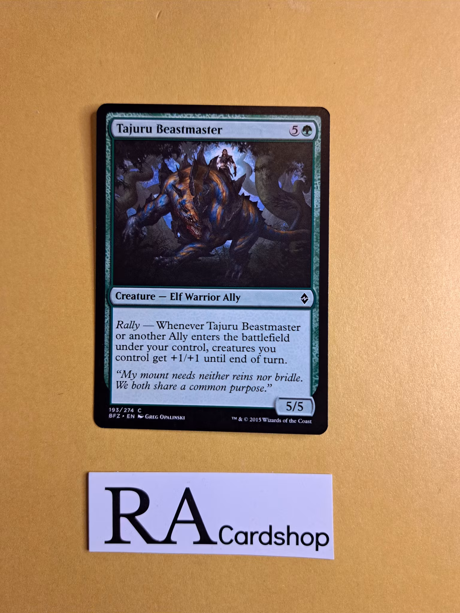 Tajuru Beastmaster Common 193/274 Battle for Zendikar (BFZ) Magic the Gathering