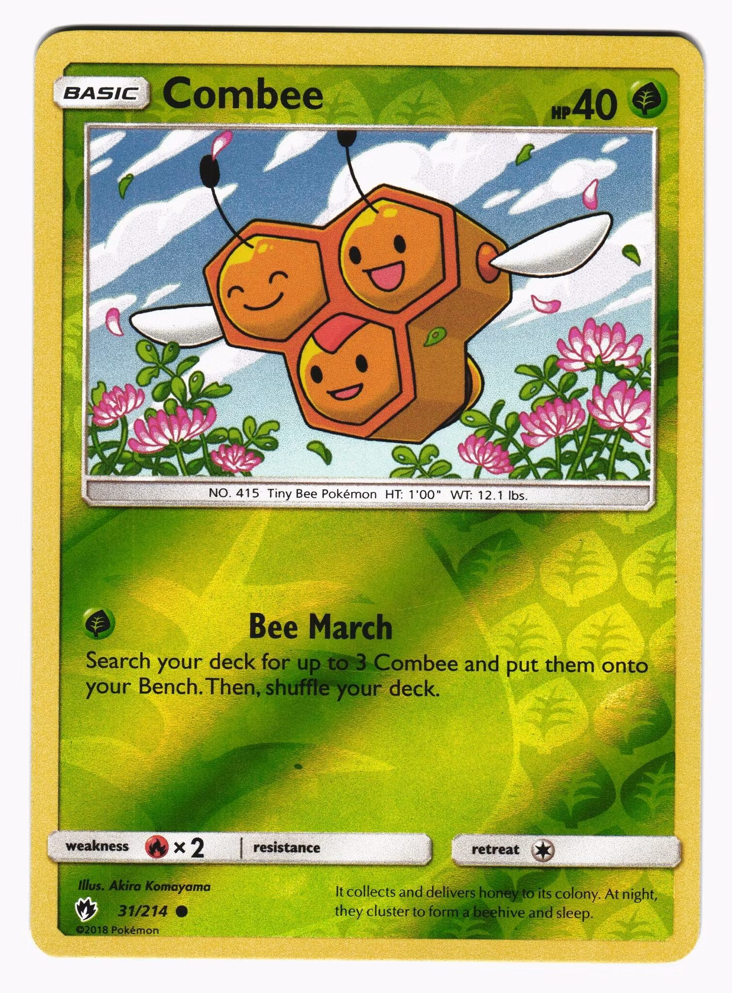 Combee Reverse Holo Common 31/214 Lost Thunder Pokemon