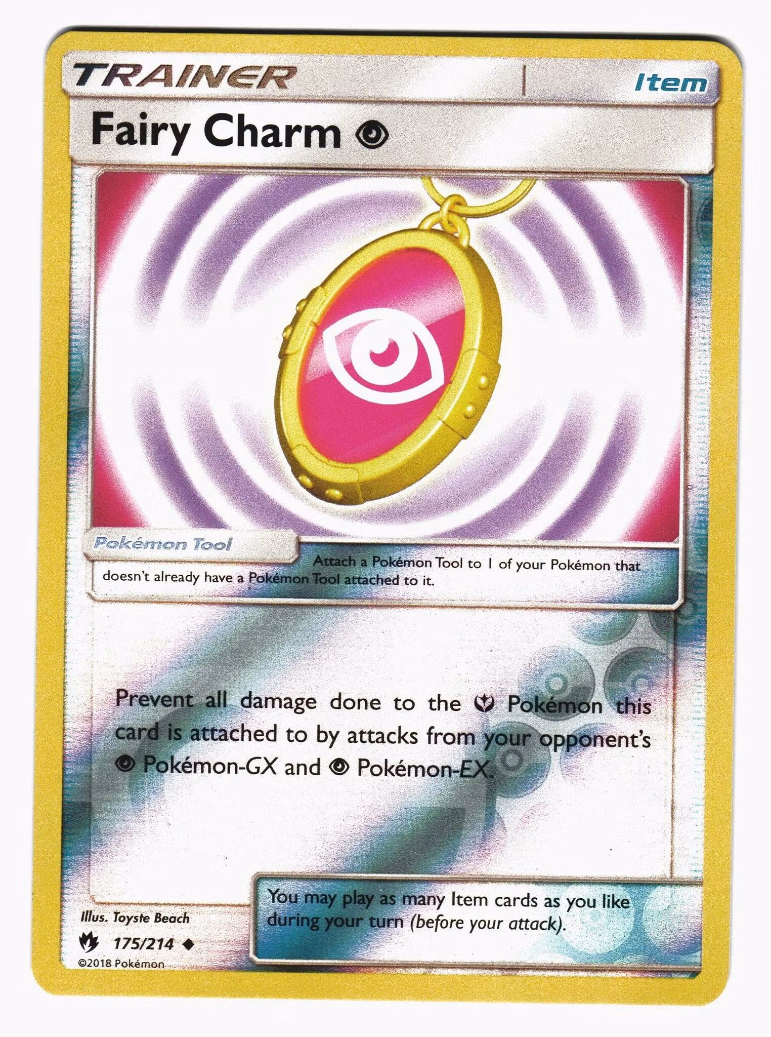 Fairy Charm (Psychic) Reverse Holo Uncommon 175/214 Lost Thunder Pokemon