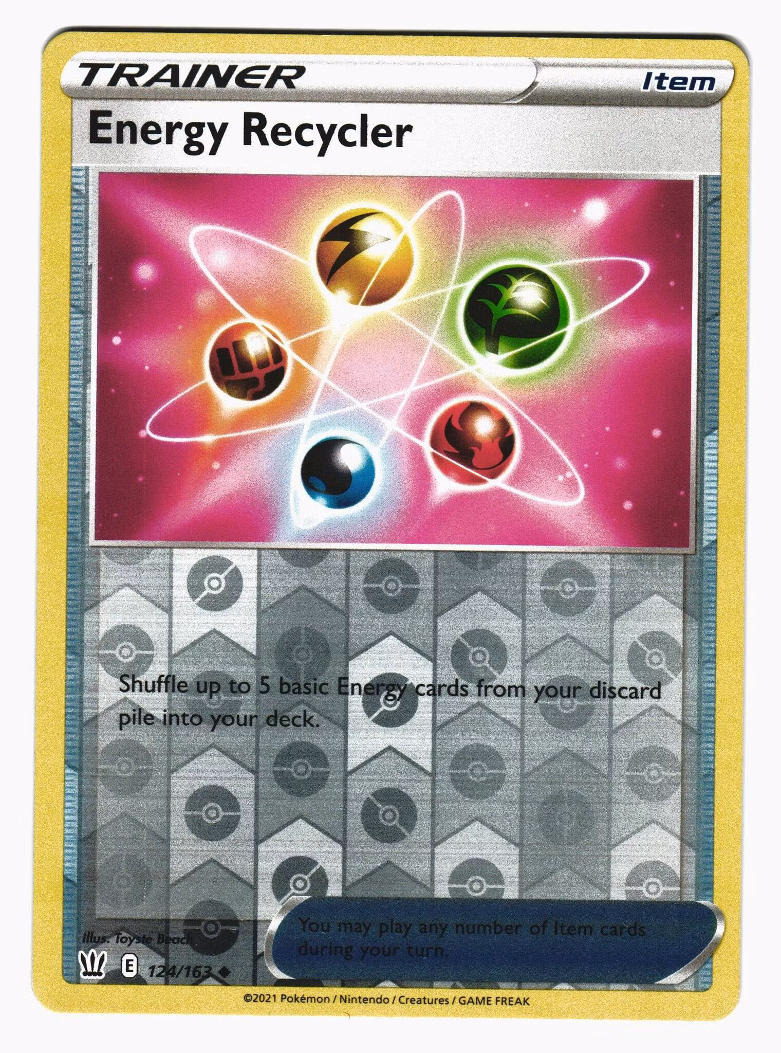 Energy Recycler Reverse Holo Uncommon 124/163 Battle Styles Pokemon