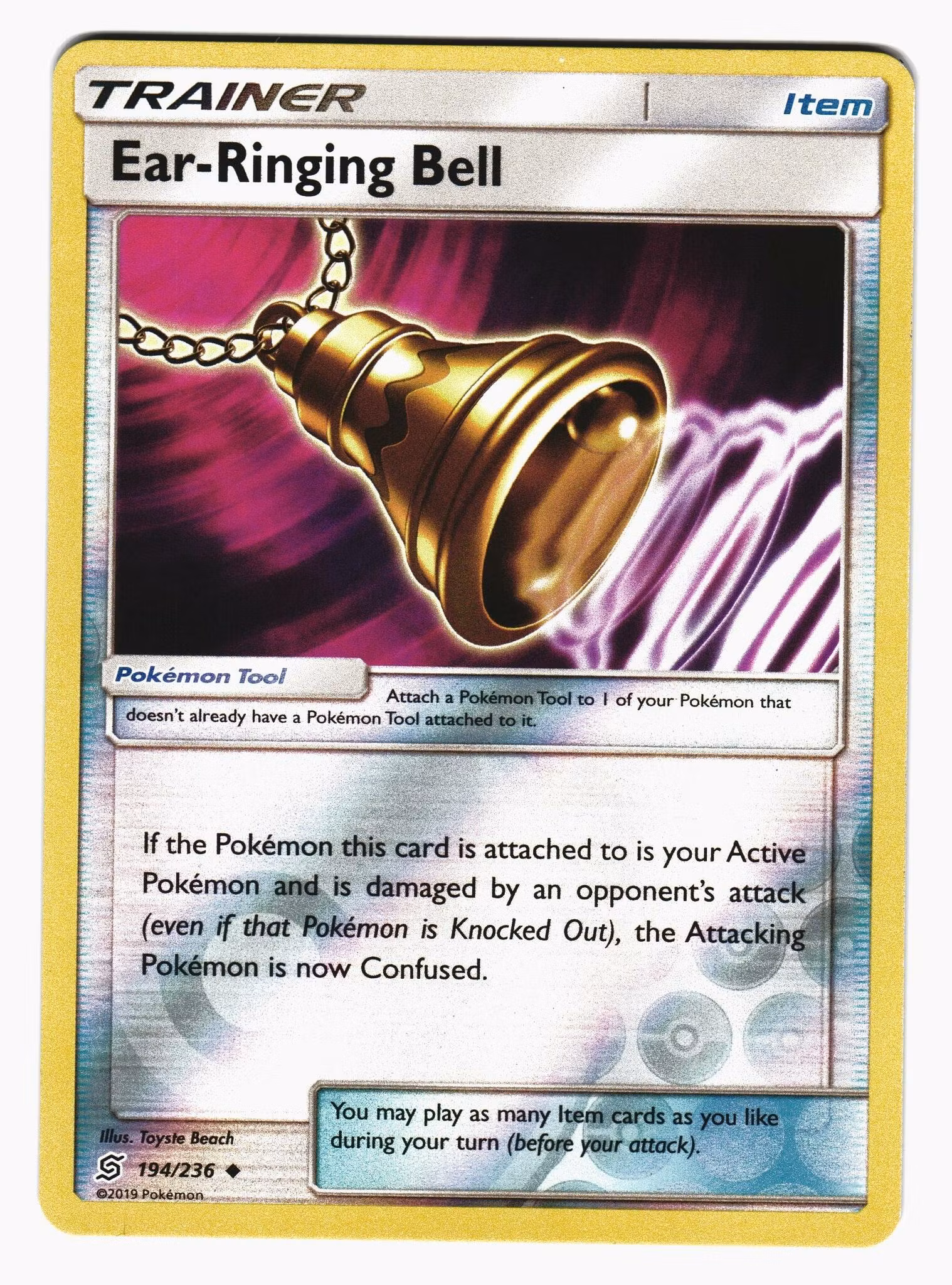 Ear-Ringing Bell Reverse Holo Uncommon 194/236 Unified Minds Pokemon