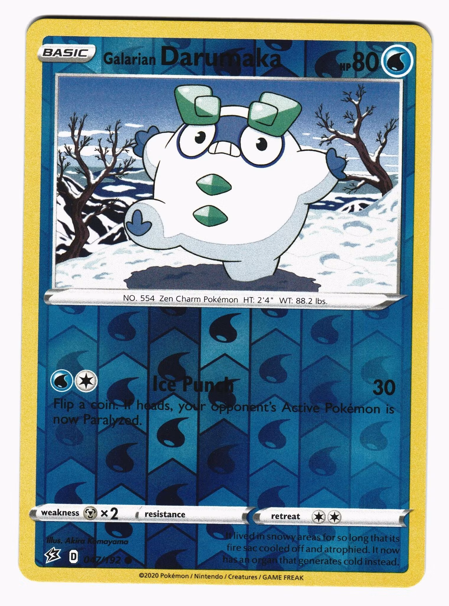 Galarian Darumaka Reverse Holo Common 047/192 Rebel Clash Pokemon