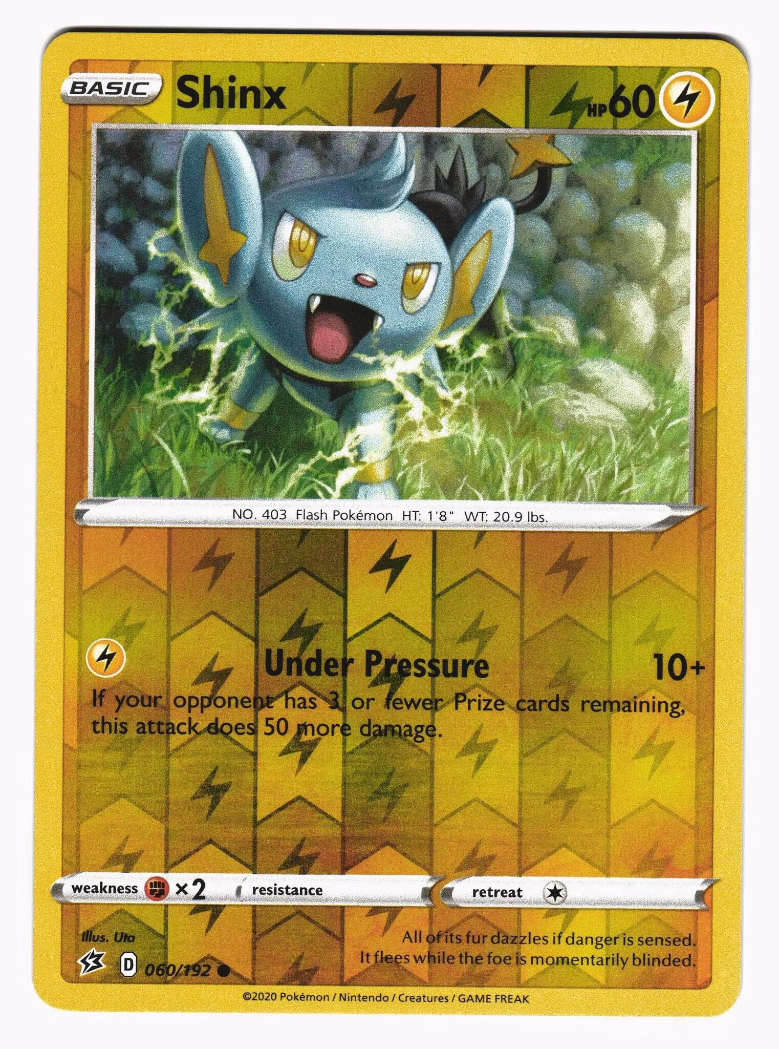 Shinx Reverse Holo Common 060/192 Rebel Clash Pokemon