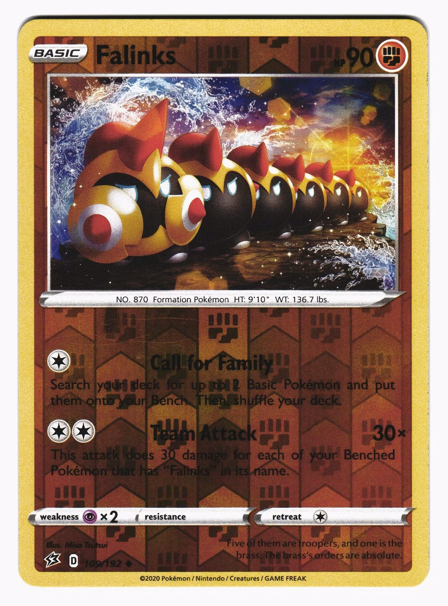 Falinks Reverse Holo Uncommon 109/192 Rebel Clash Pokemon