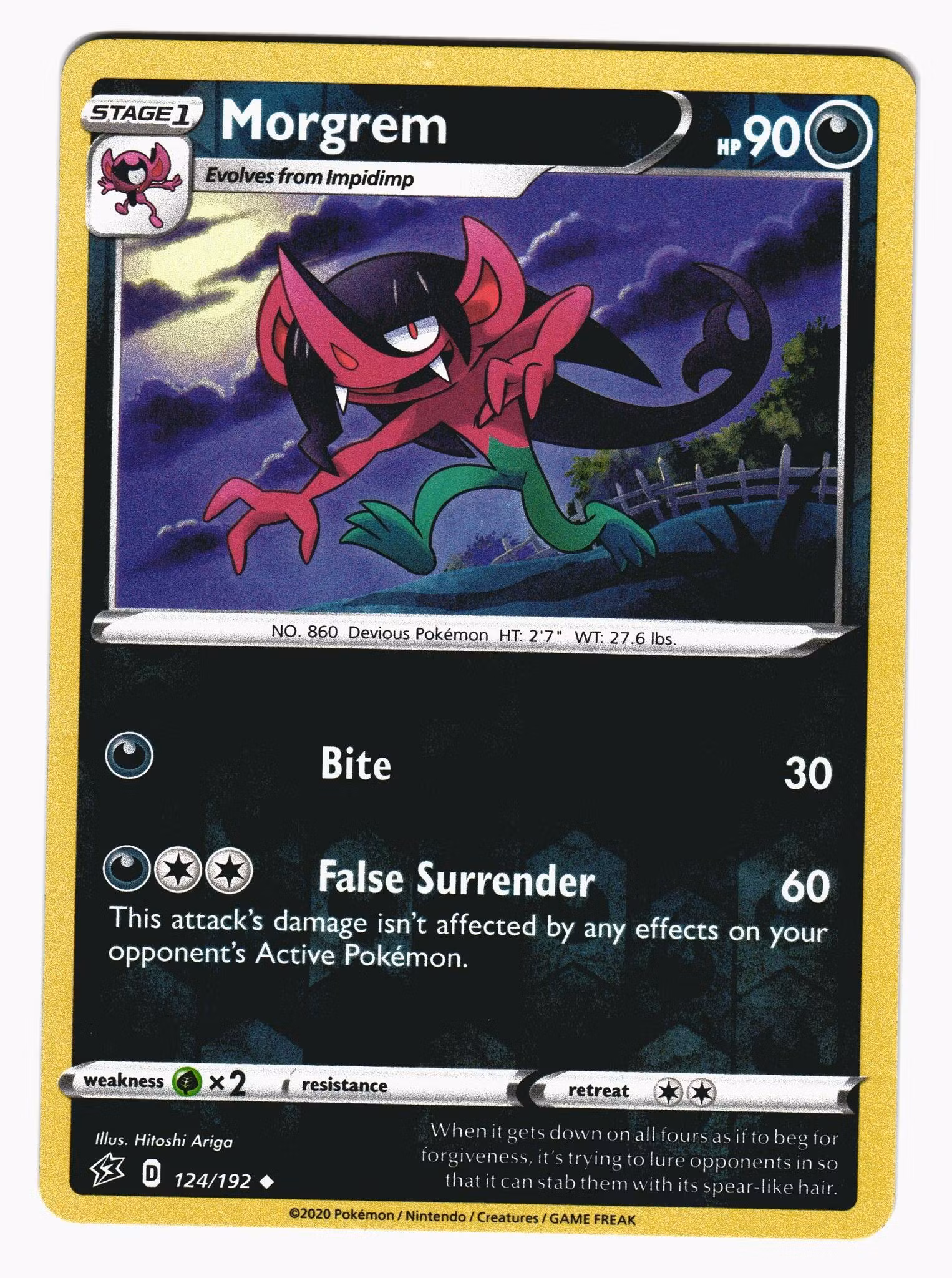 Morgrem Reverse Holo Uncommon 124/192 Rebel Clash Pokemon