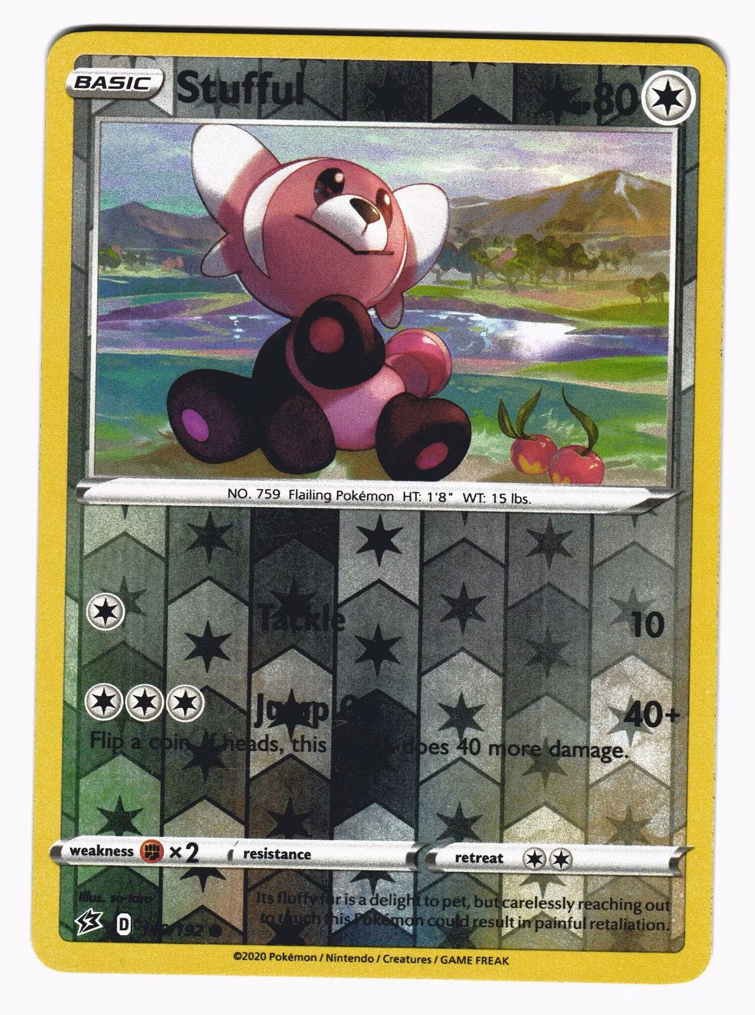 Stufful Reverse Holo Common 149/192 Rebel Clash Pokemon