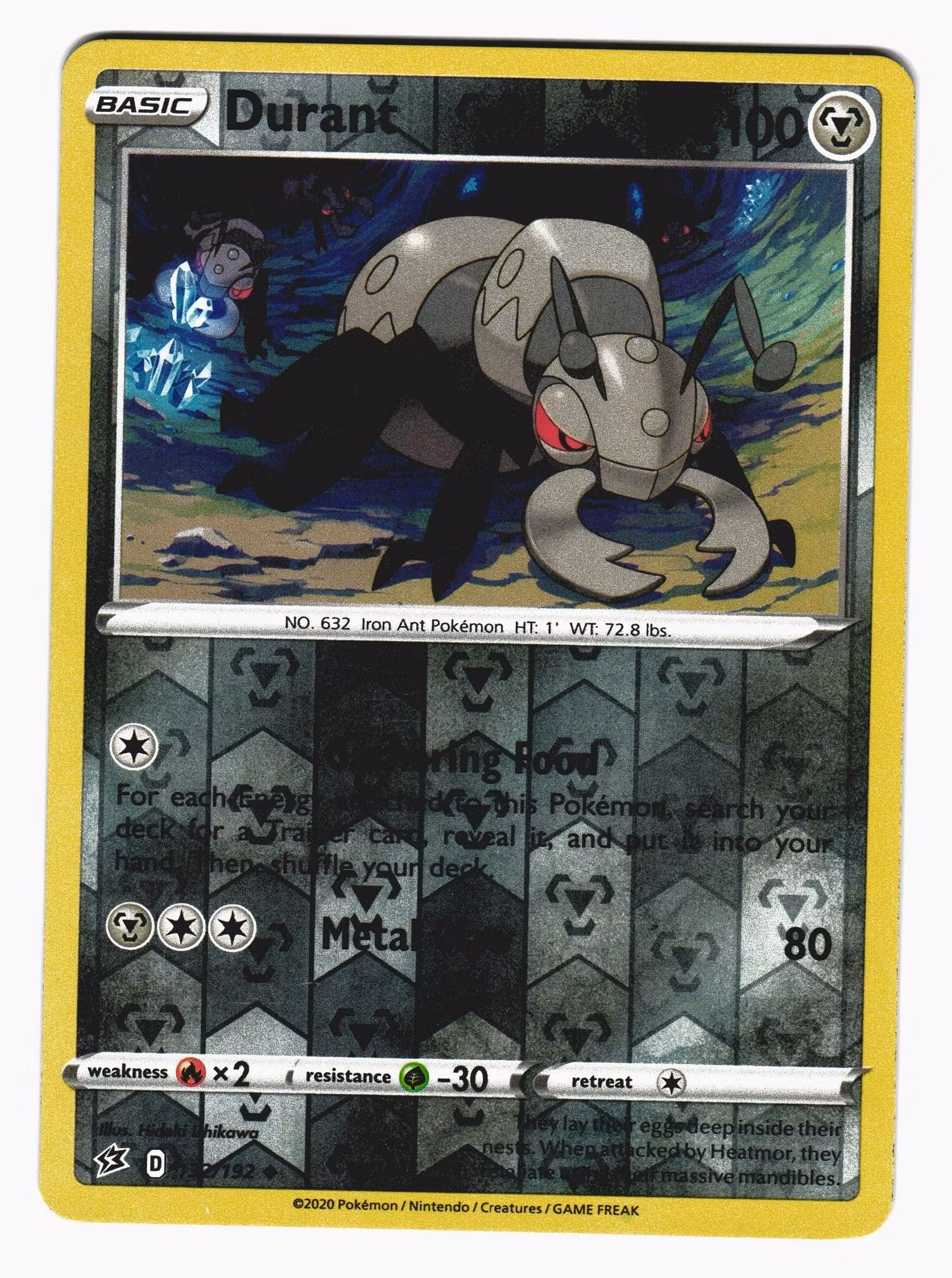 Durant Reverse Holo Uncommon 132/192 Rebel Clash Pokemon