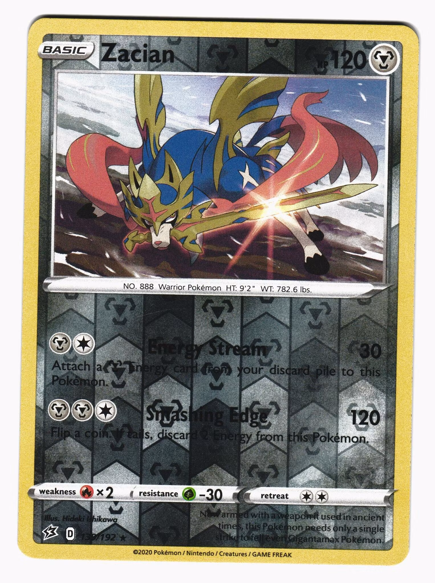 Zacian Reverse Holo Rare 139/192 Rebel Clash Pokemon