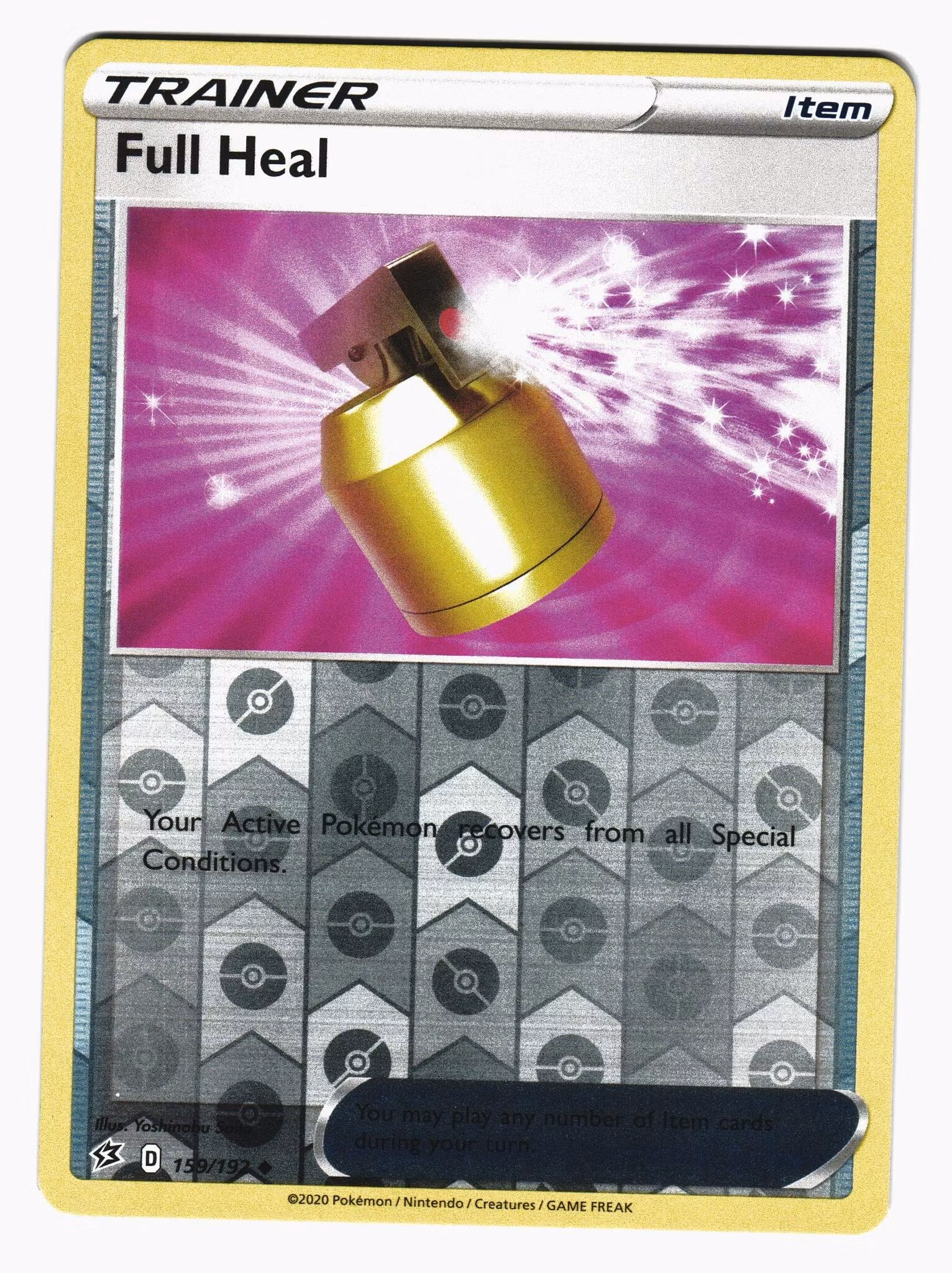 Full Heal Reverse Holo Uncommon 159/192 Rebel Clash Pokemon