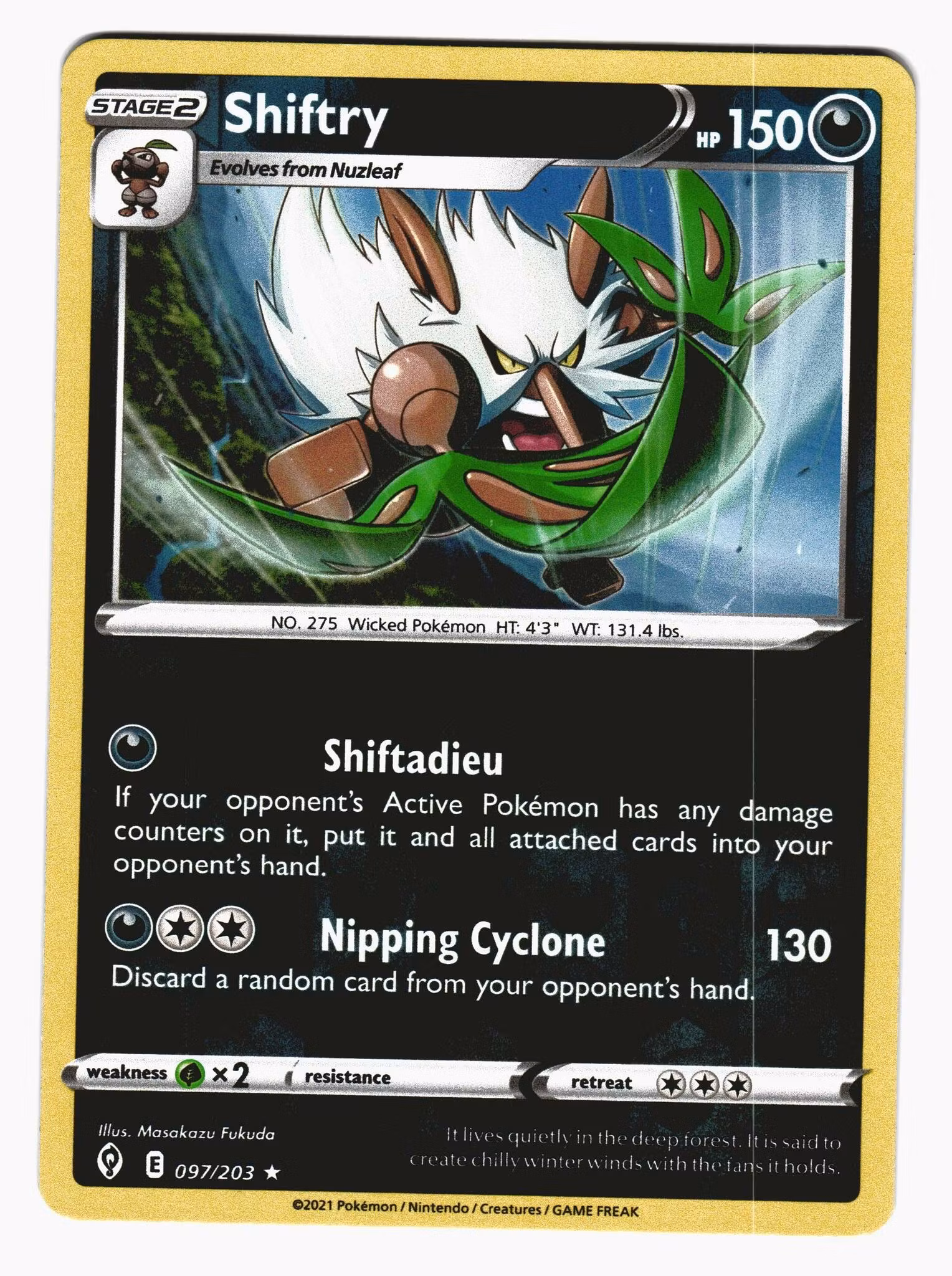 Shiftry Reverse Holo Rare 097/203 Evolving Skies Pokemon