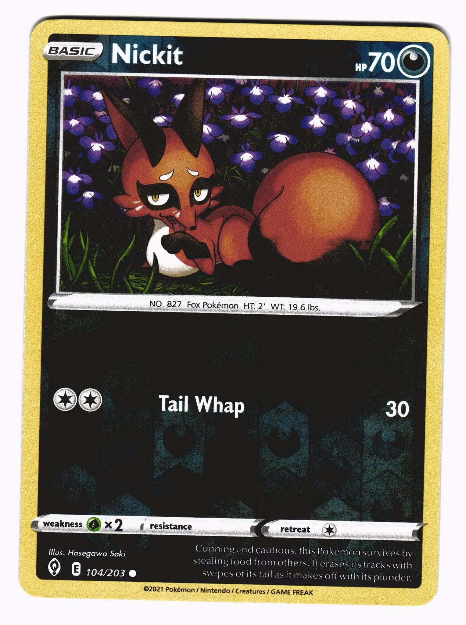 Nickit Reverse Holo Common 104/203 Evolving Skies Pokemon