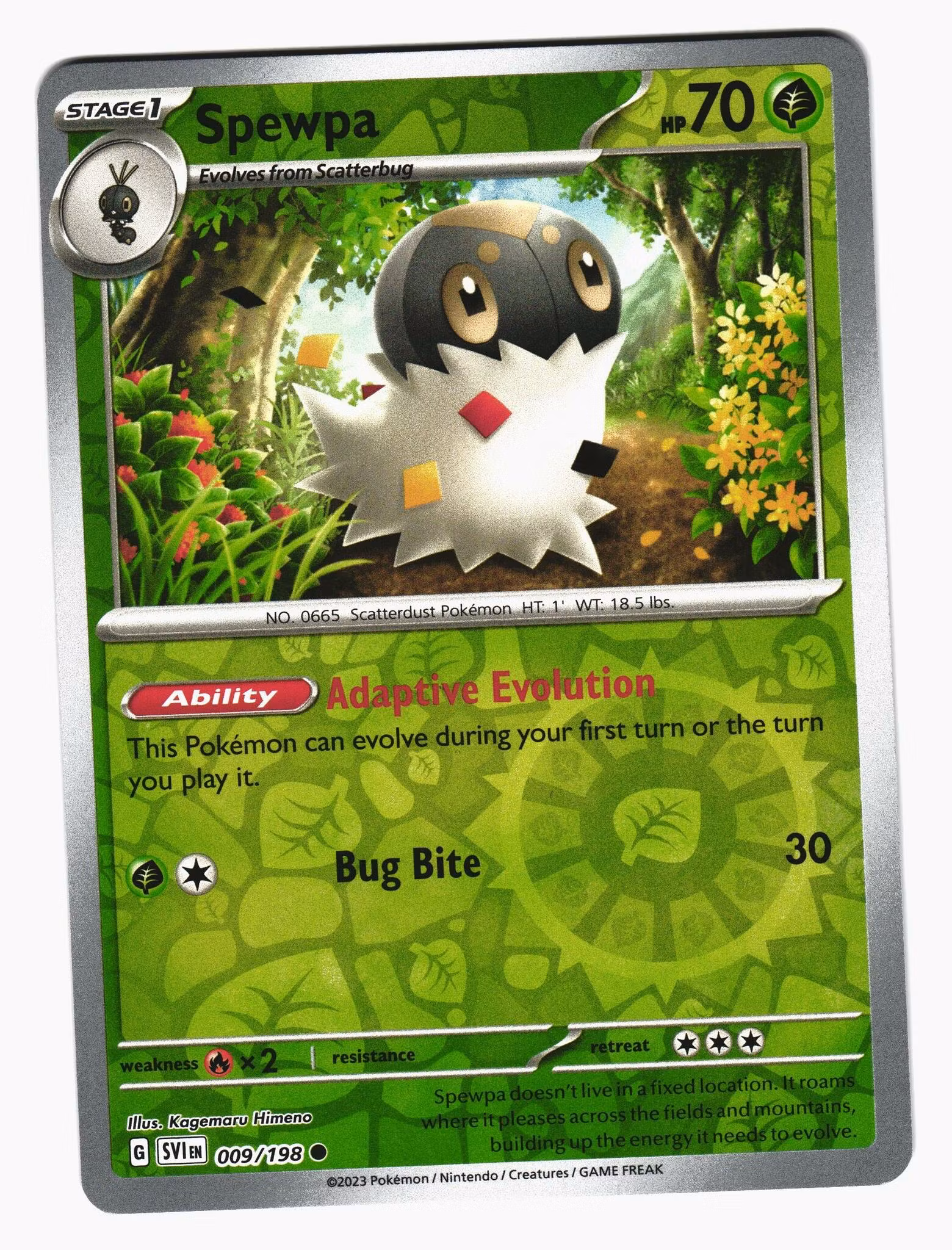 Spewpa Reverse Holo Common 009/198 Scarlet & Violet Pokemon