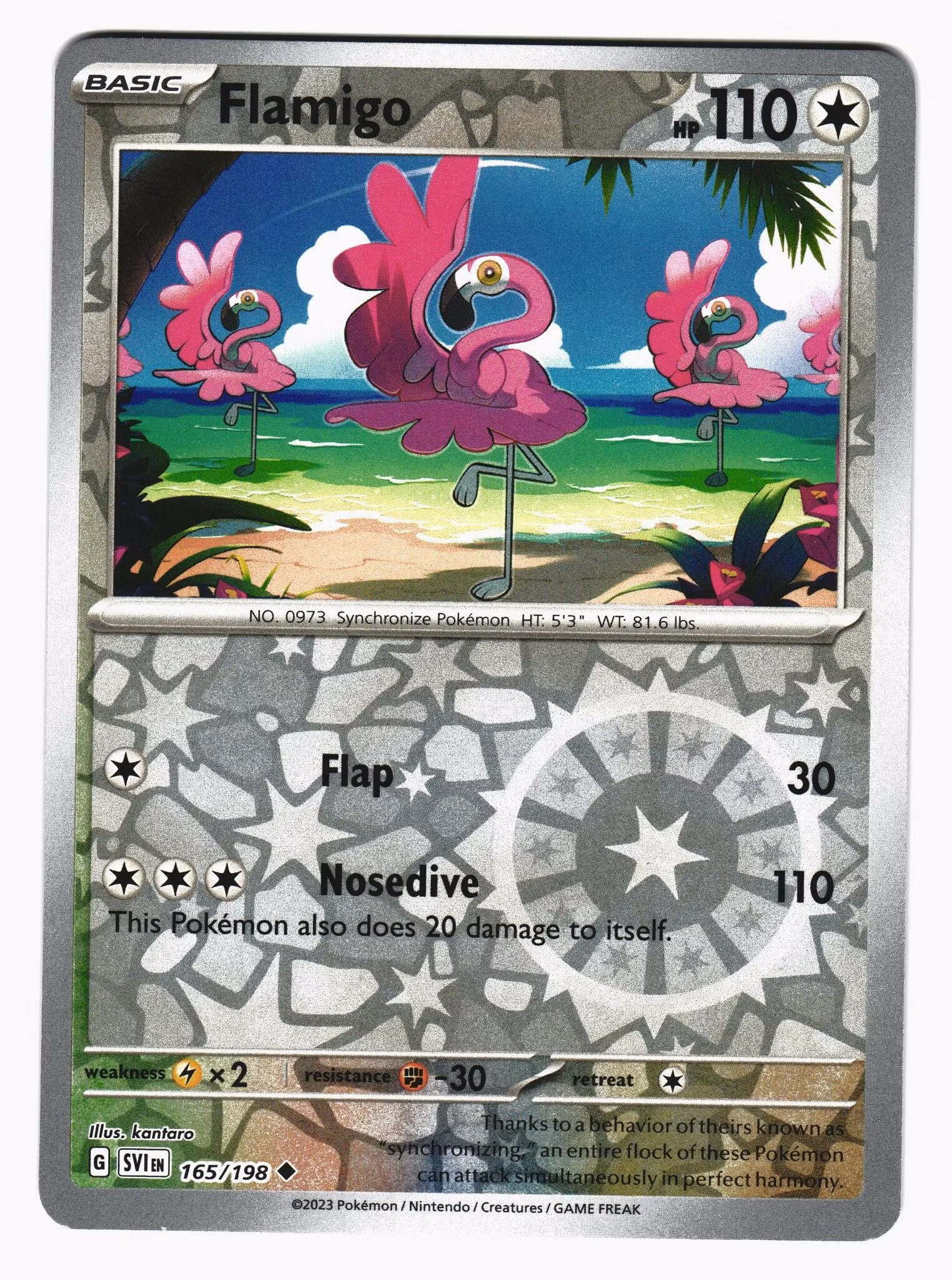 Flamigo Reverse Holo Uncommon 165/198 Scarlet & Violet Pokemon