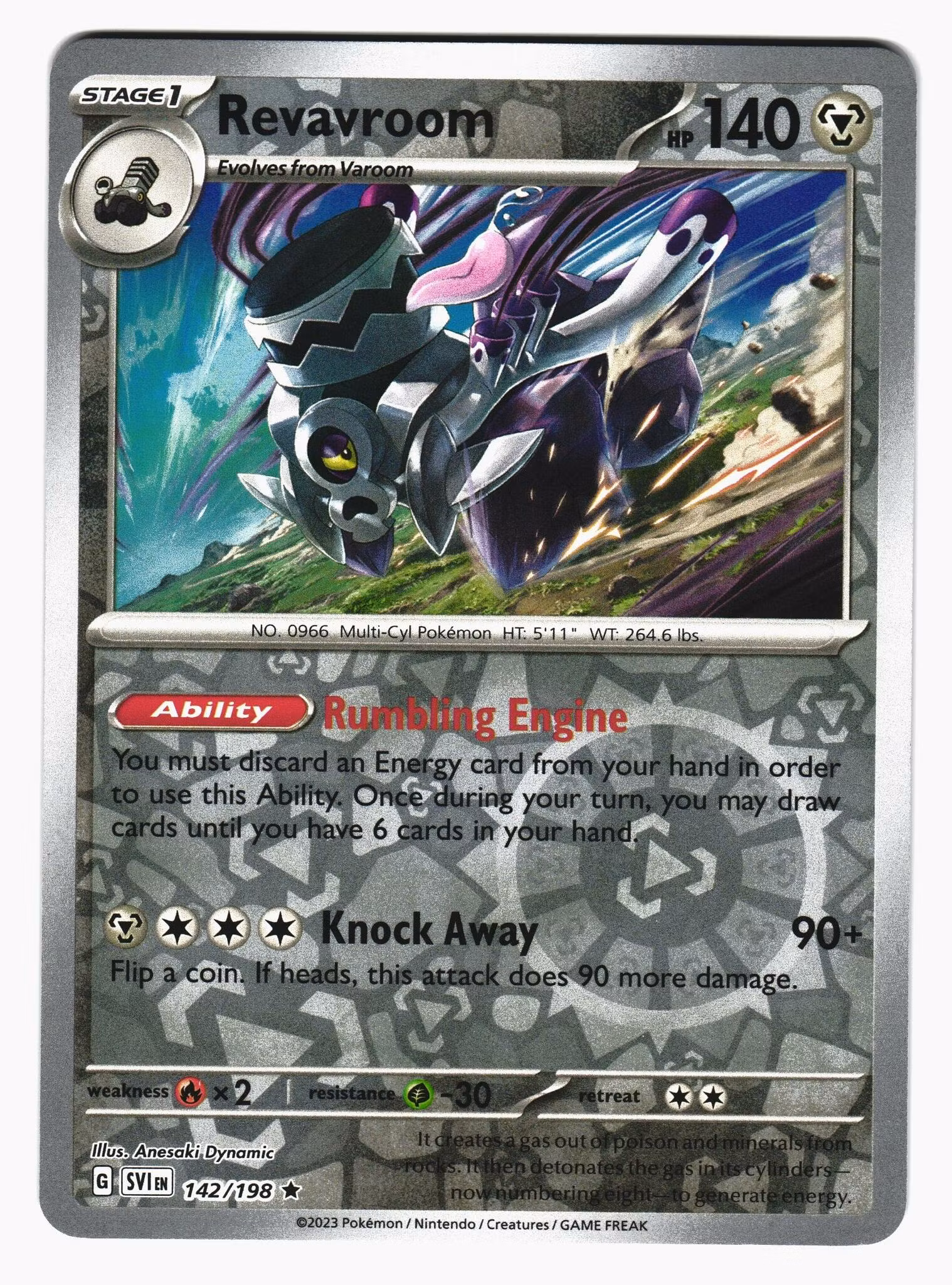 Revavroom Reverse Holo Rare142/198 Scarlet & Violet Pokemon