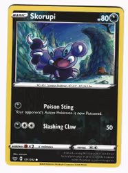 Skorupi Reverse Holo Common 121/202 Sword & Shield Pokemon