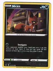 Nickit Reverse Holo Common 125/202 Sword & Shield Pokemon