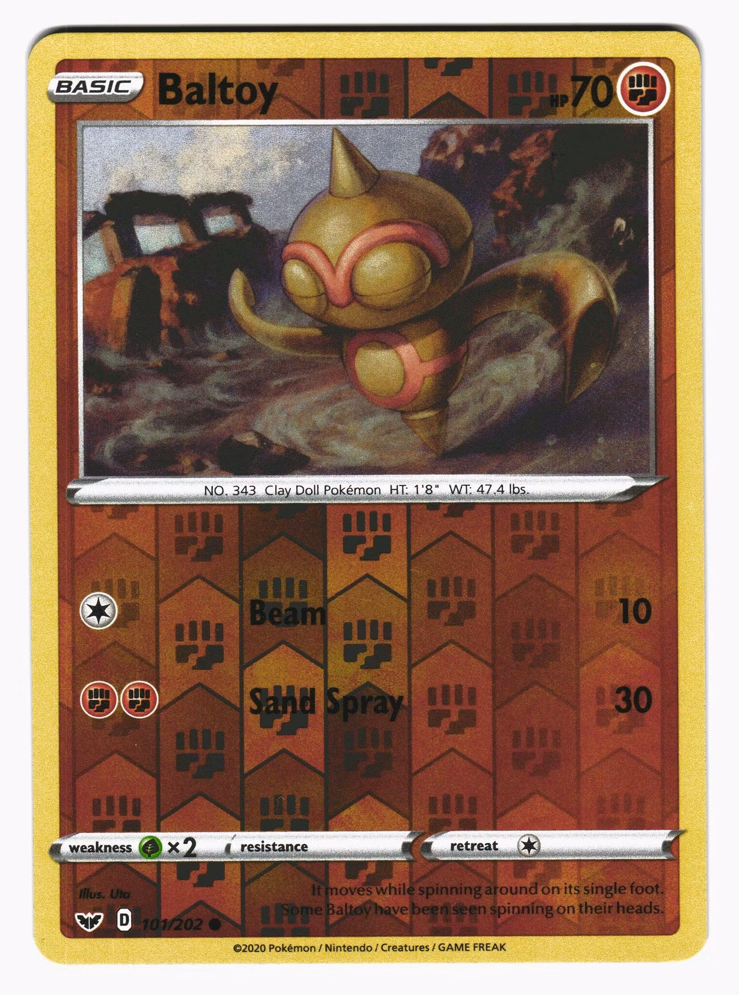 Baltoy Reverse Holo Common 101/202 Sword & Shield Pokemon