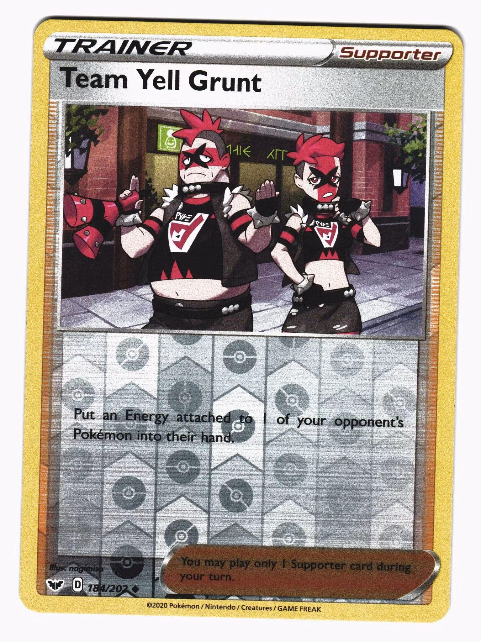 Team Yell Grunt Reverse Holo Uncommon 184/202 Sword & Shield Pokemon