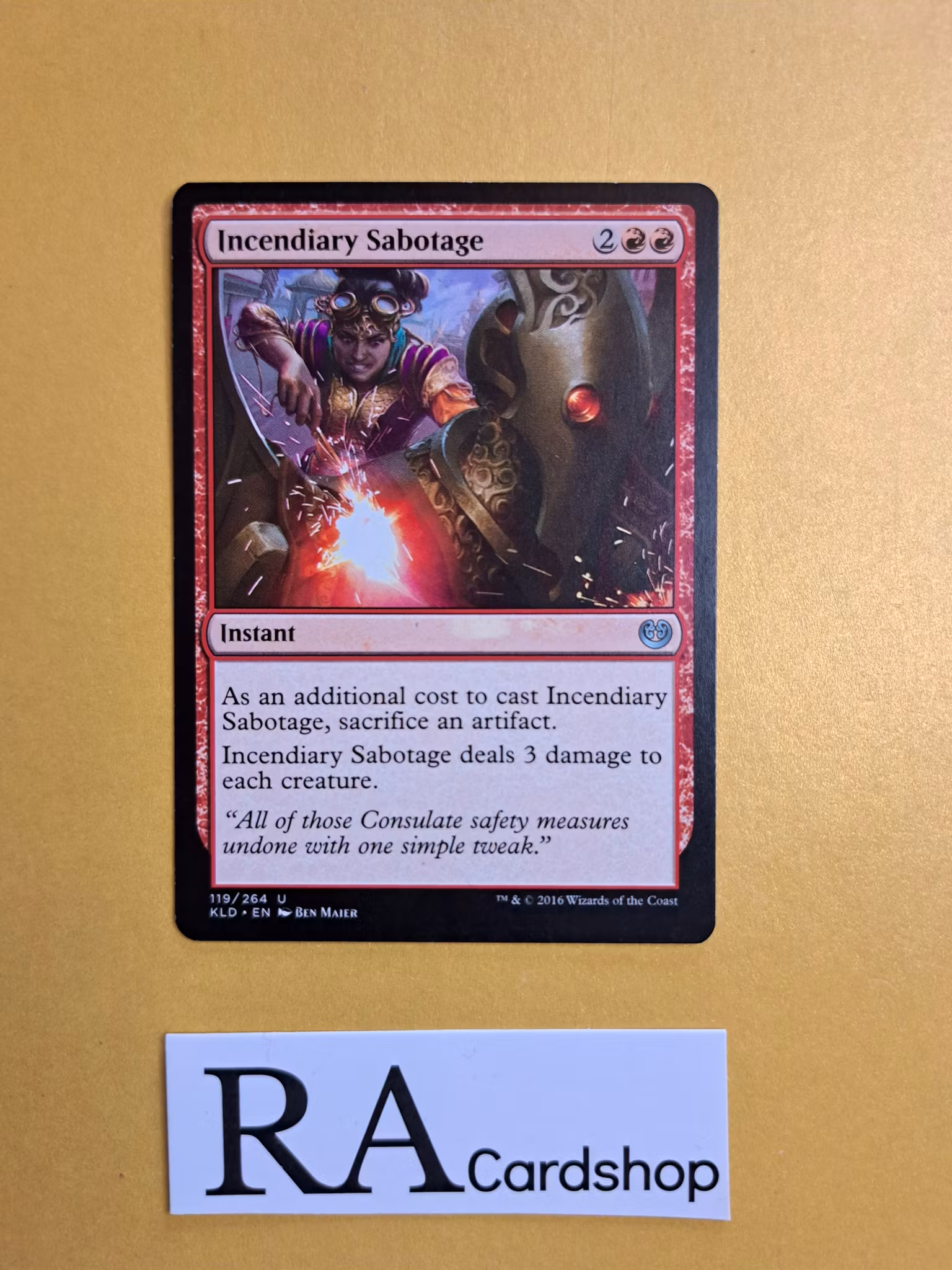 Incendiary Sabotage Uncommon 119/264 Kaladesh (KLD) Magic the Gathering