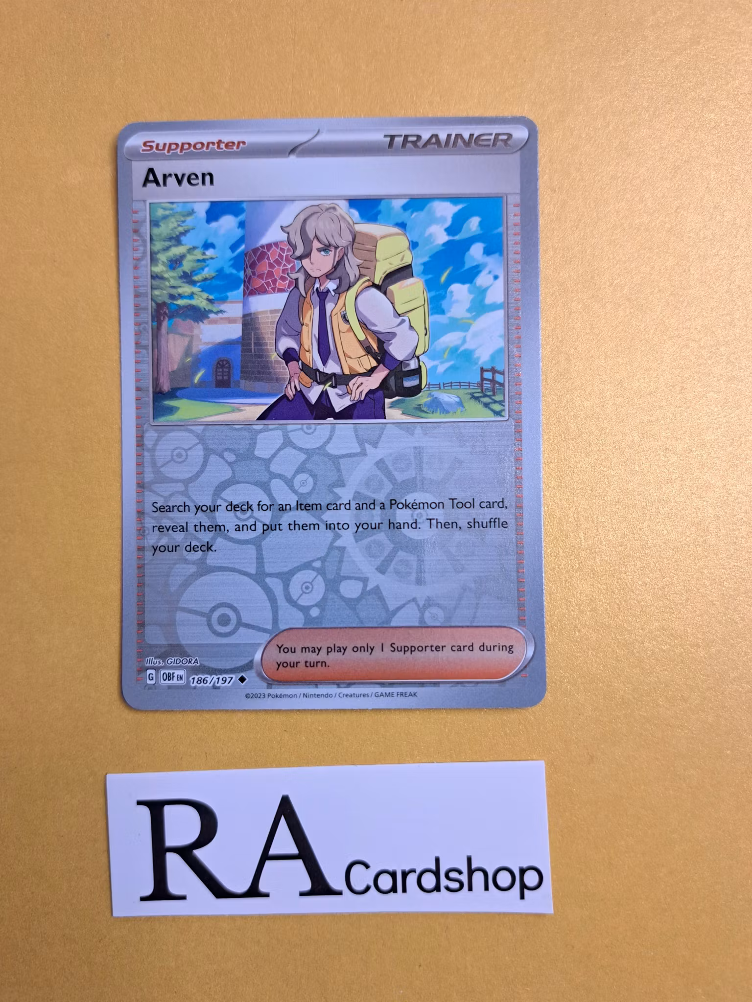 Arven Reverse Holo Uncommon 186/197 Obsidian Flames Pokemon
