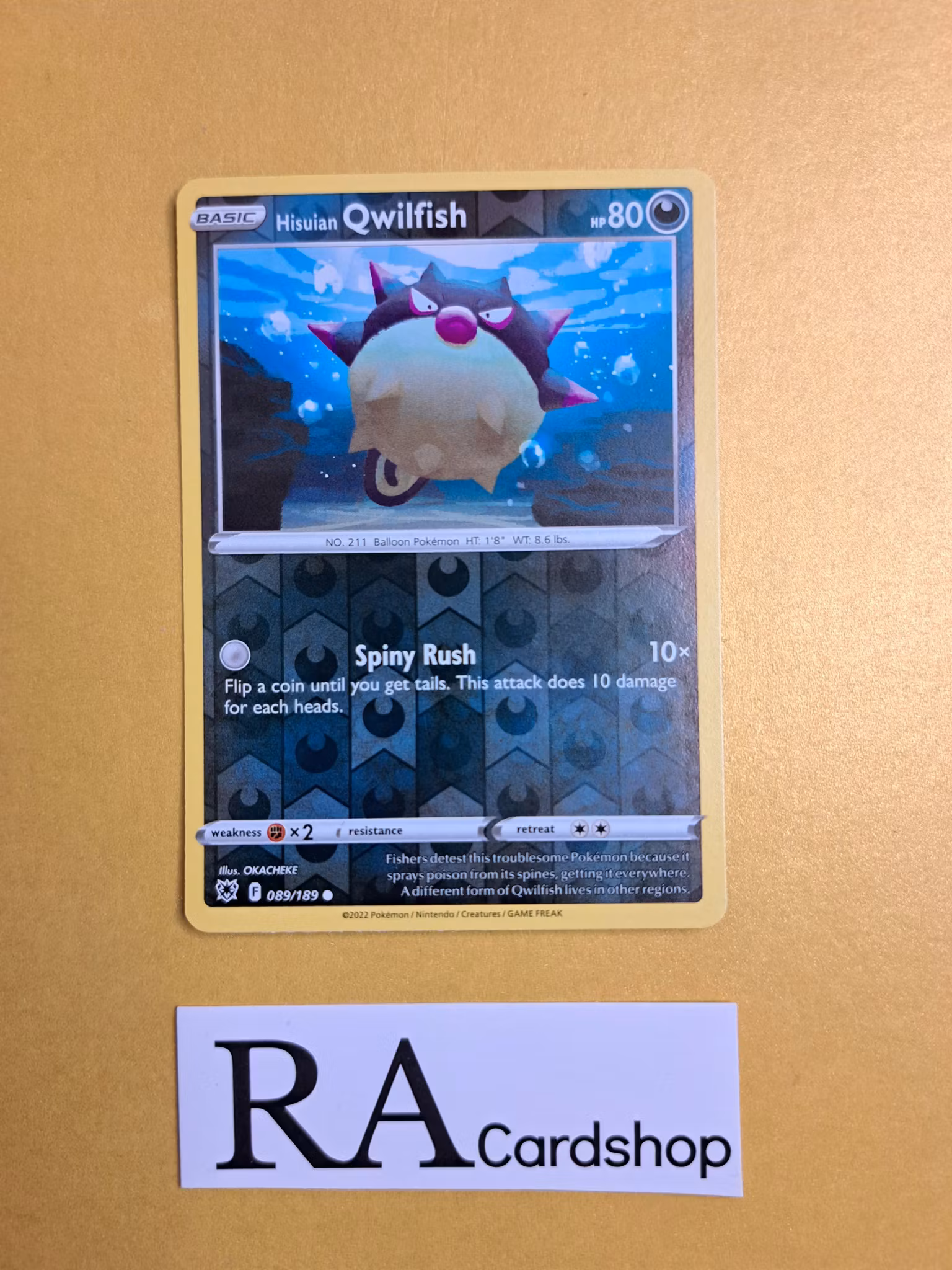 Hisuian Qwilfish Reverse Holo Common 089/189 Astral Radiance Pokemon