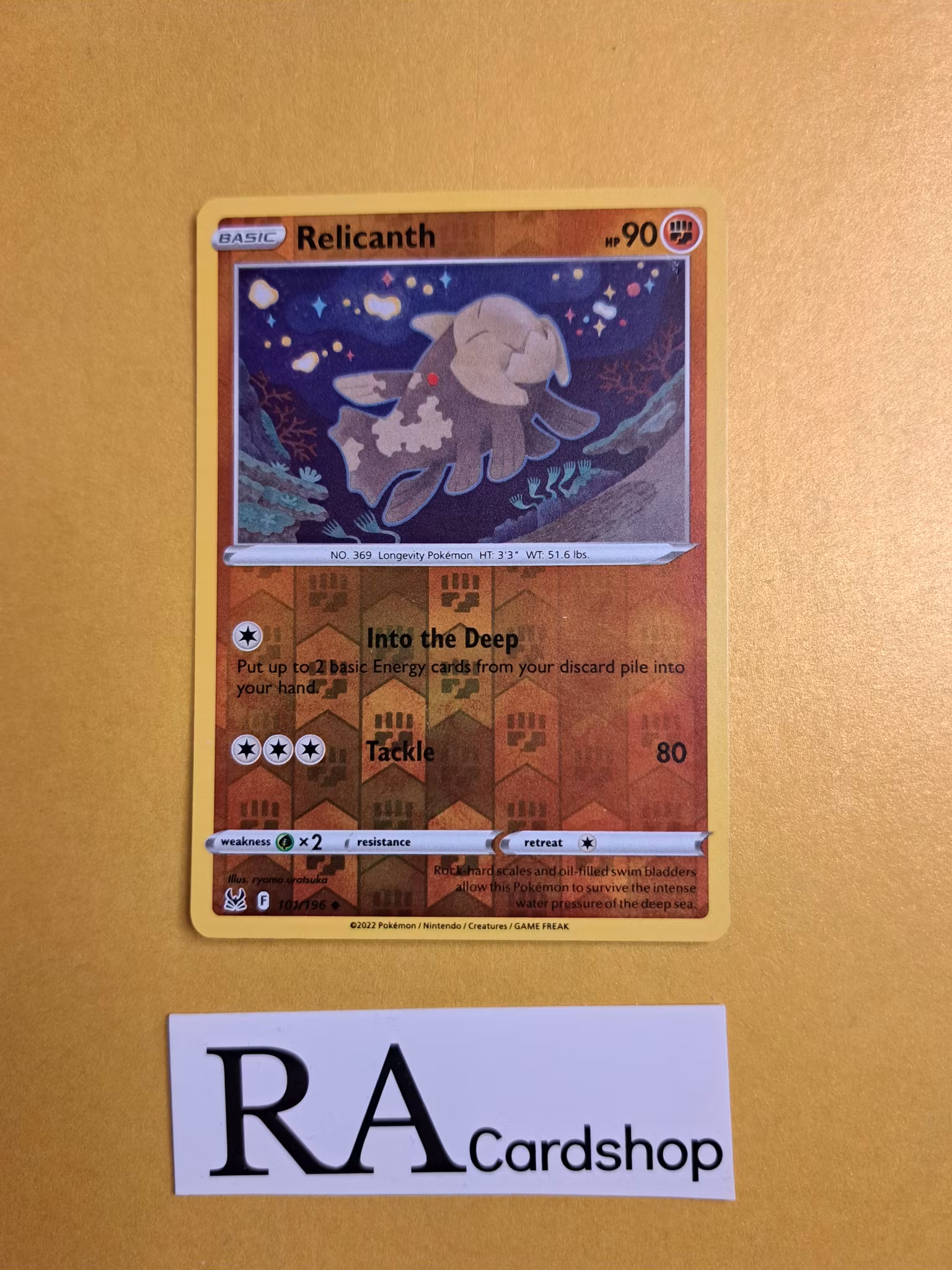 Relicanth Reverse Holo Uncommon 101/196 Lost Origin Pokemon