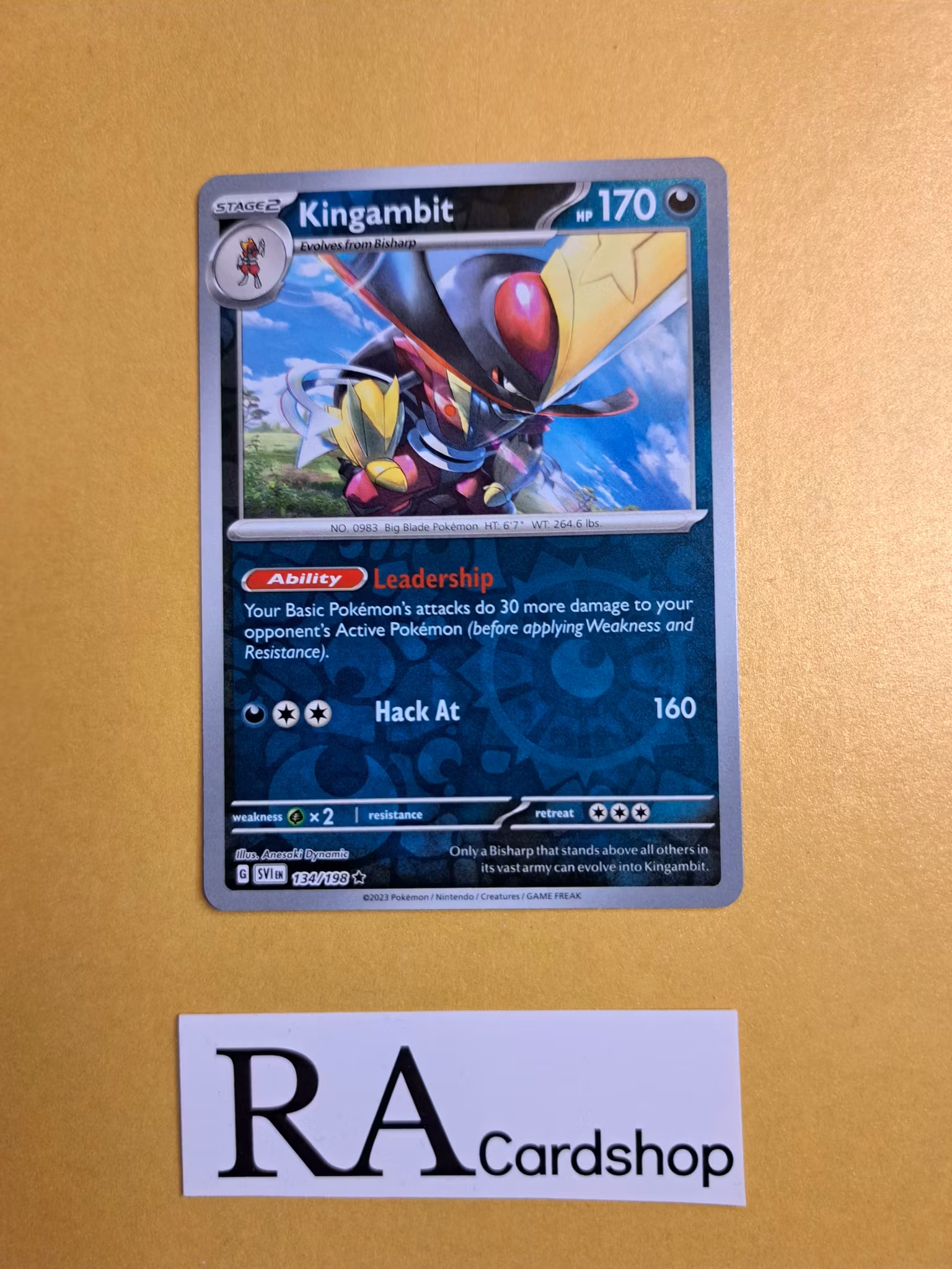 Kingambit Reverse Holo Rare 134/198 Scarlet & Violet Pokemon