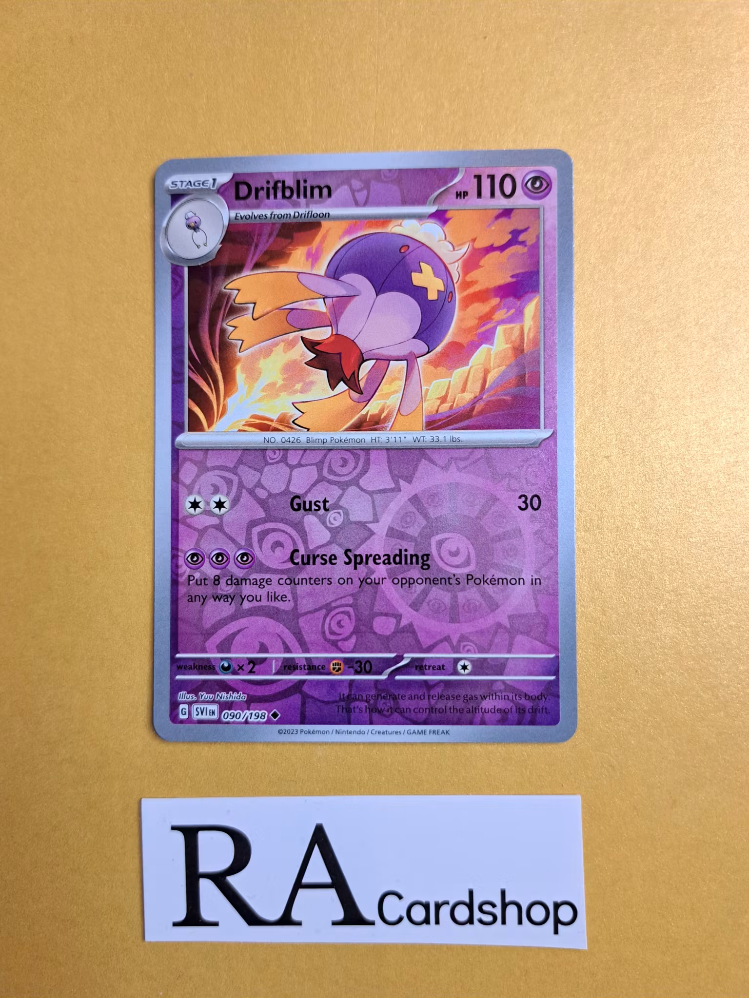 Drifblim Reverse Holo Uncommon 090/198 Scarlet & Violet Pokemon