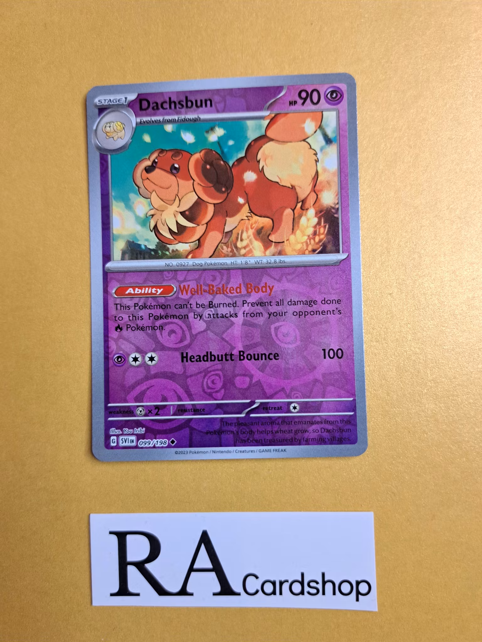 Dachsbun Reverse Holo Uncommon 099/198 Scarlet & Violet Pokemon