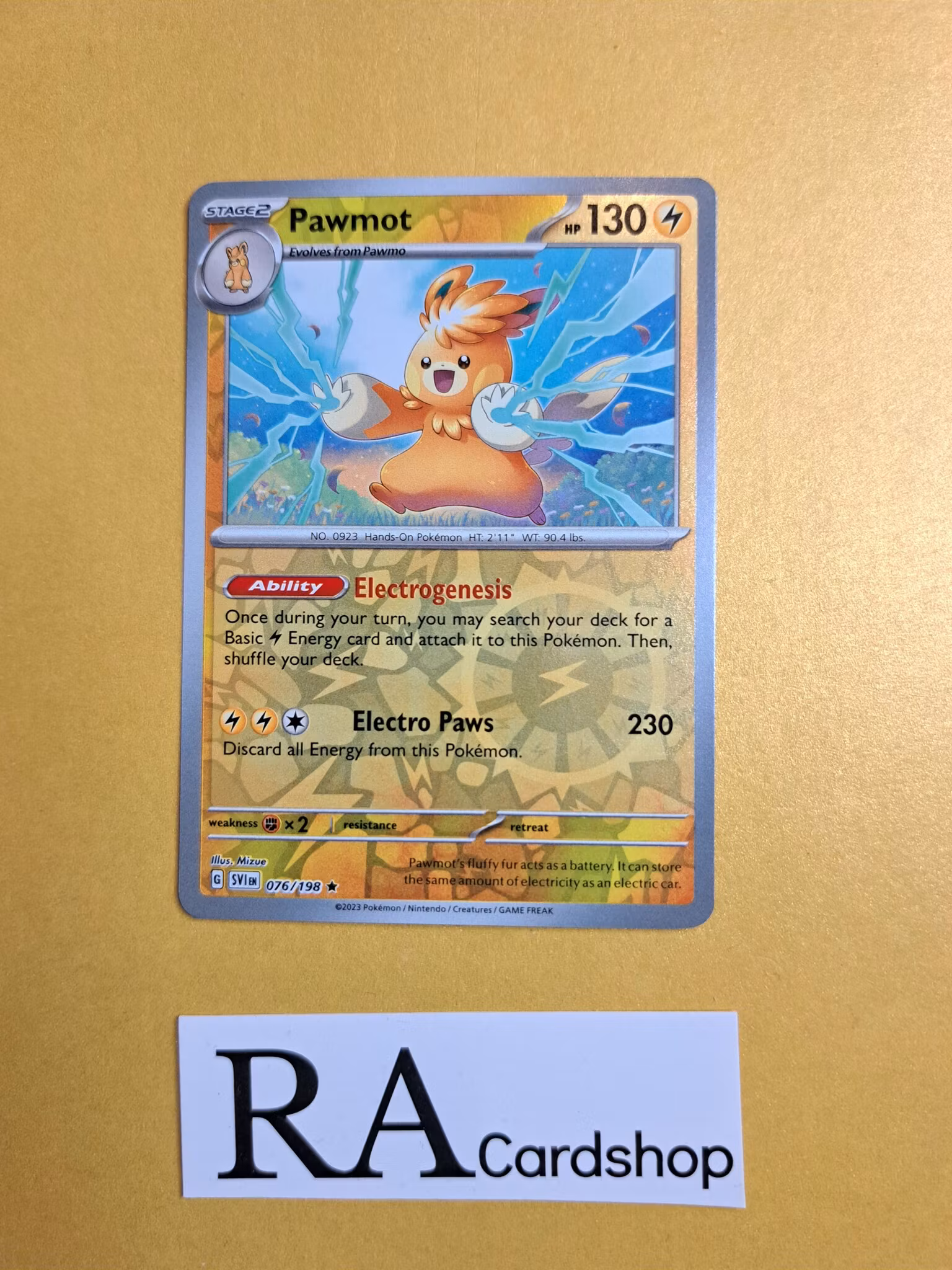 Pawmot Reverse Holo Rare 076/198 Scarlet & Violet Pokemon