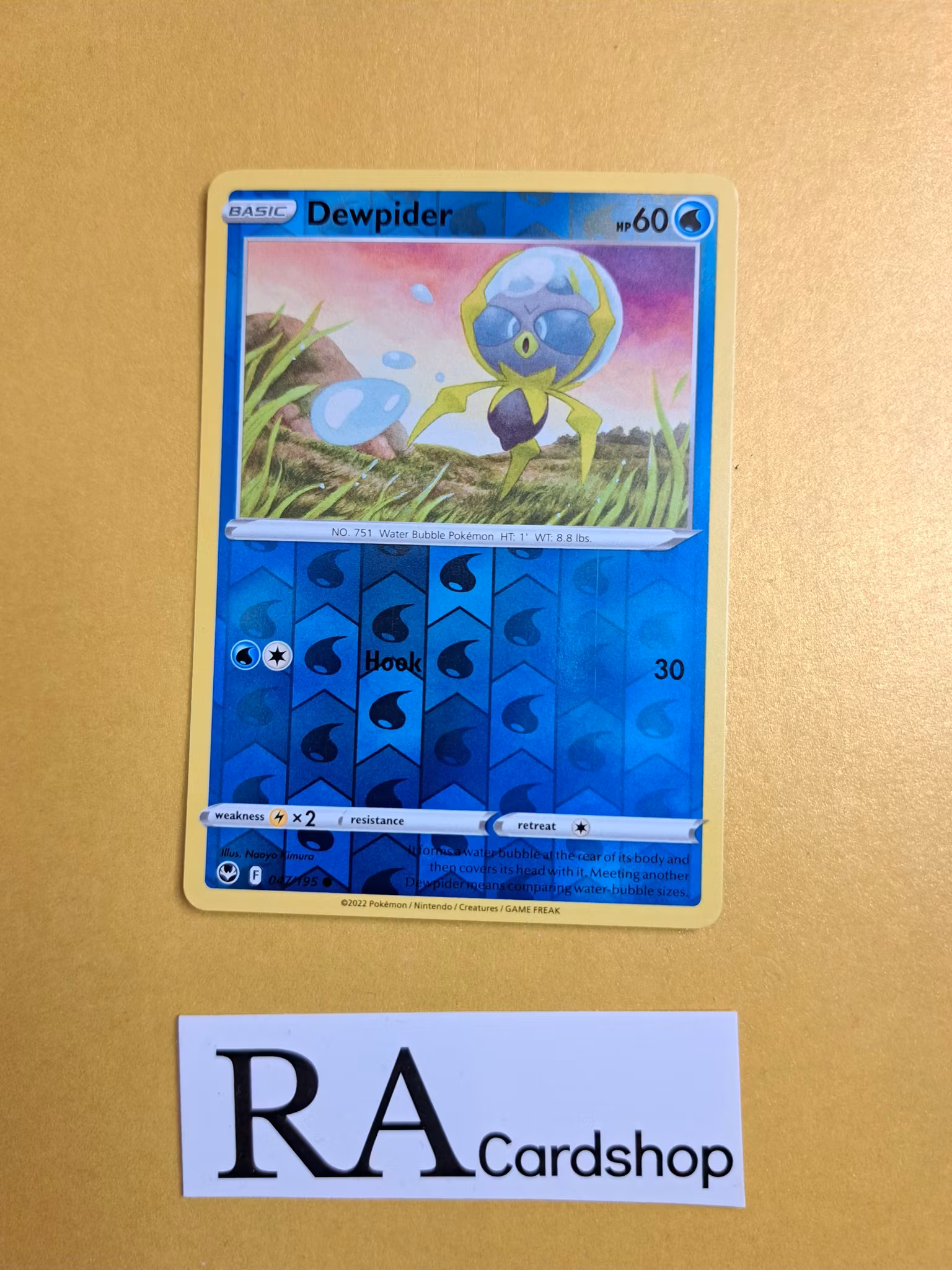 Dewpider Reverse Holo Common 047/195 Silver Tempest Pokemon