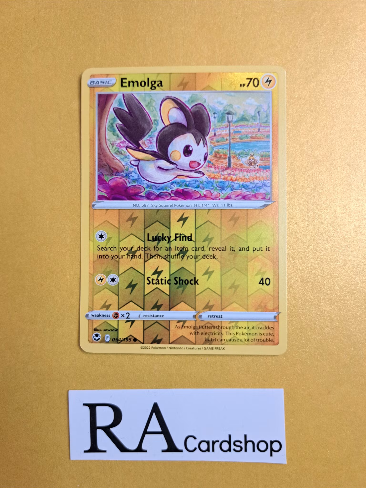 Emolga Reverse Holo Common 054/195 Silver Tempest Pokemon