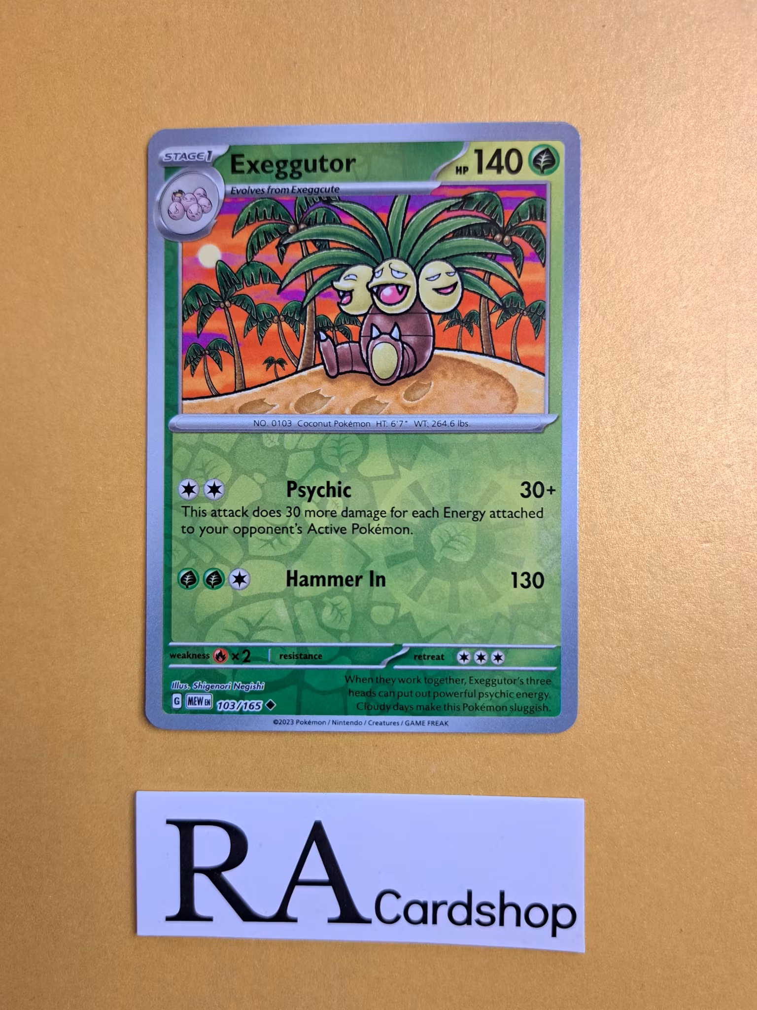 Exeggutor Reverse Holo Uncommon 103/165 Pokemon 151