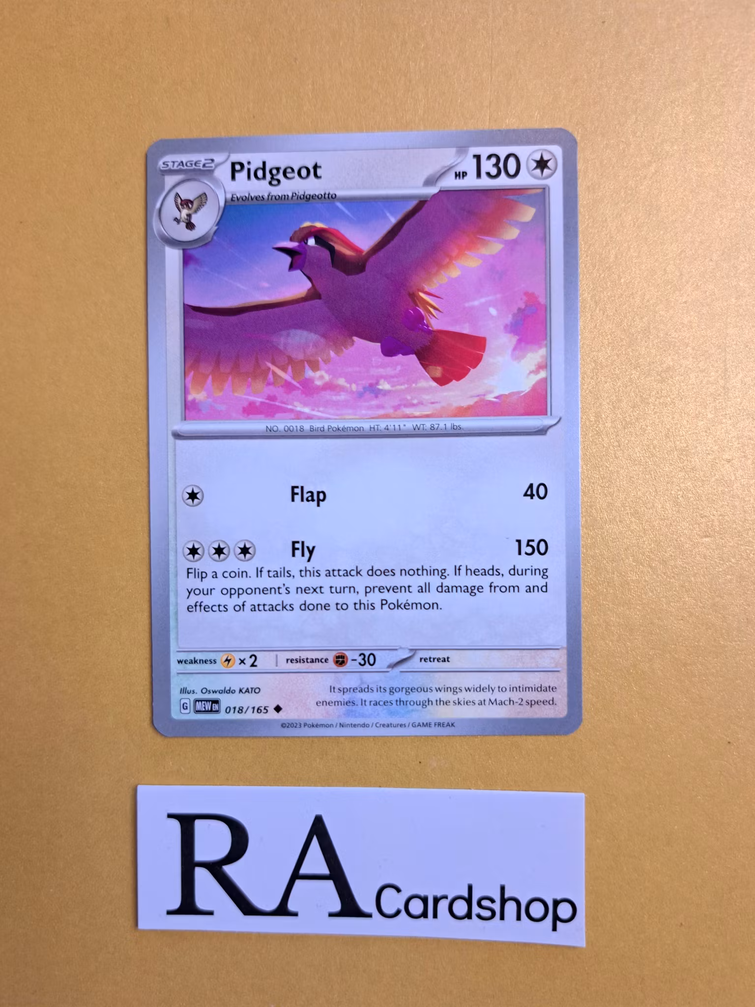Pidgeot Uncommon 018/165 Pokemon 151